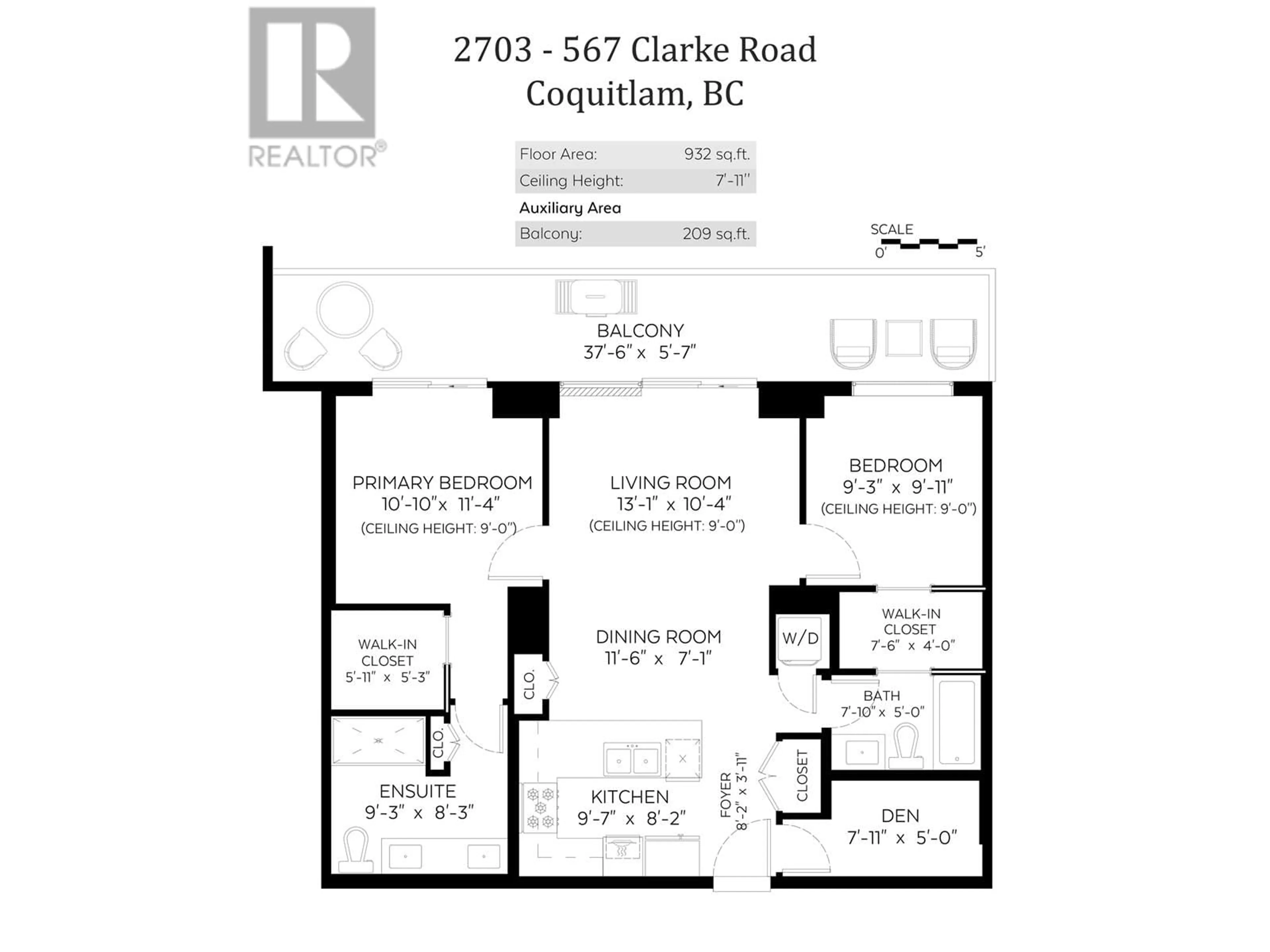 Floor plan for 2703 - 567 CLARKE ROAD, Coquitlam British Columbia V3J0K7