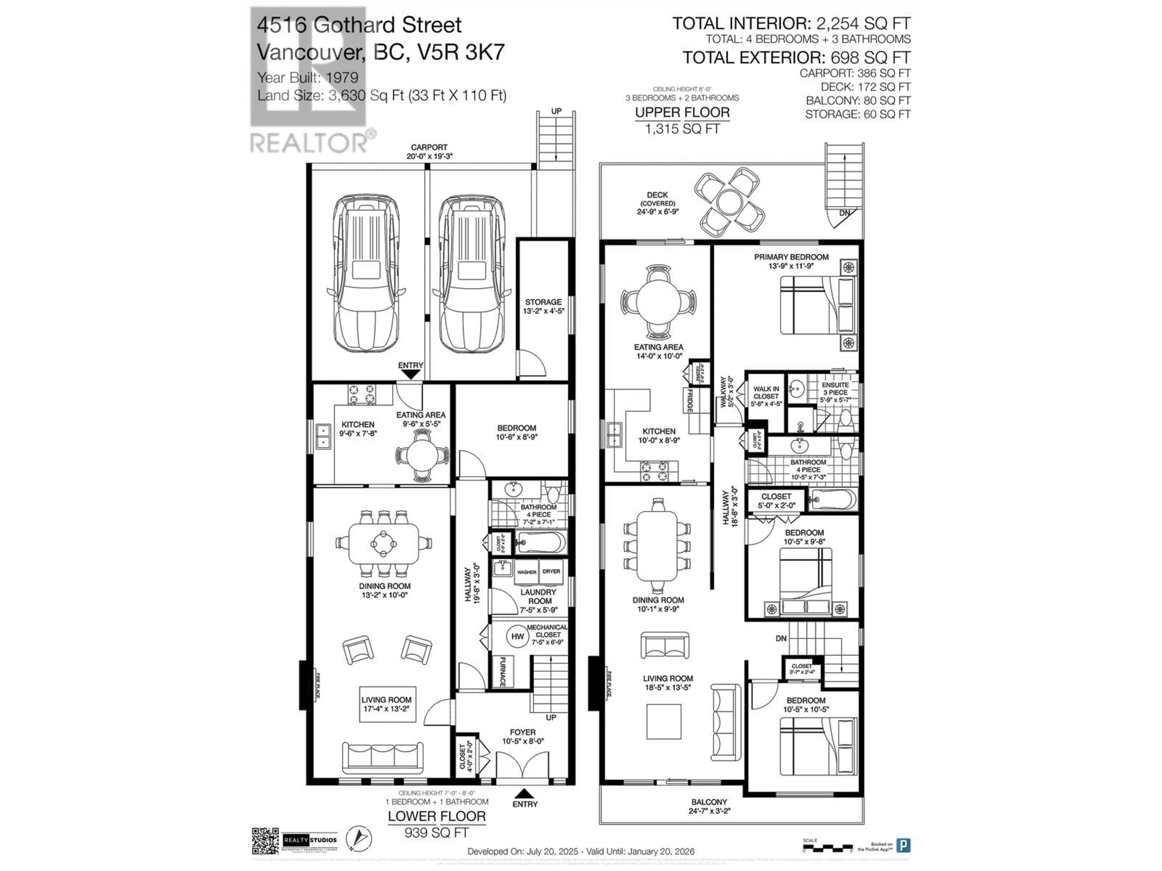 Floor plan for 4516 GOTHARD STREET, Vancouver British Columbia V5R3K7