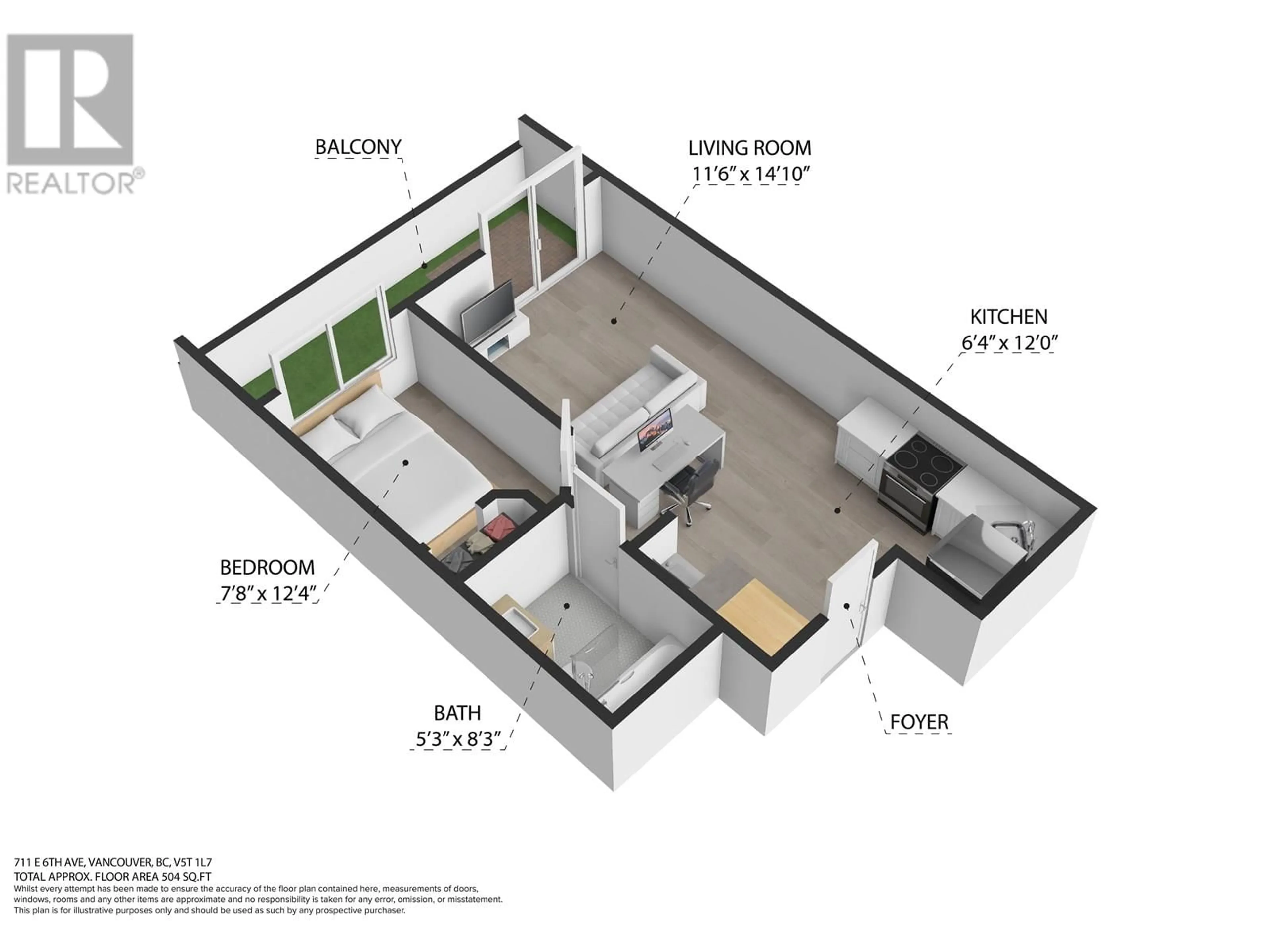 Floor plan for 102 - 711 6TH AVENUE, Vancouver British Columbia V5T1L7