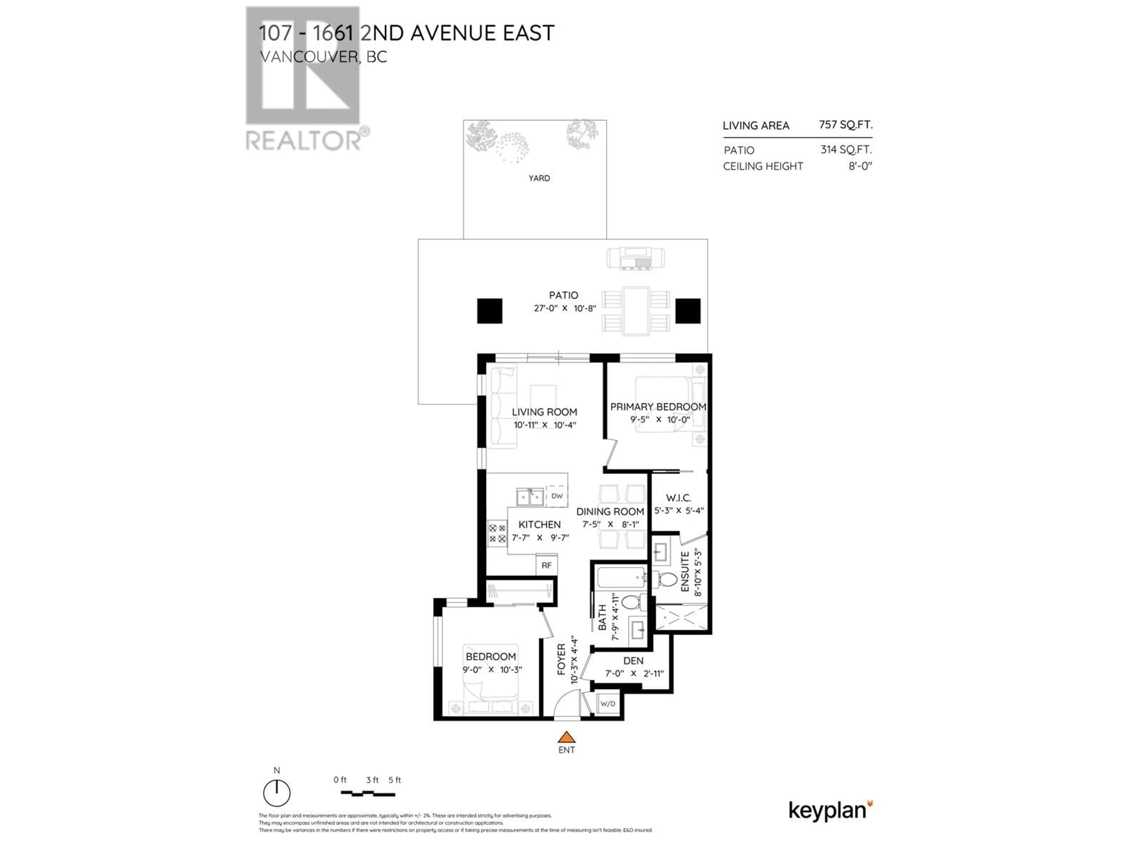 Floor plan for 107 - 1661 2ND AVENUE, Vancouver British Columbia V5N1E1