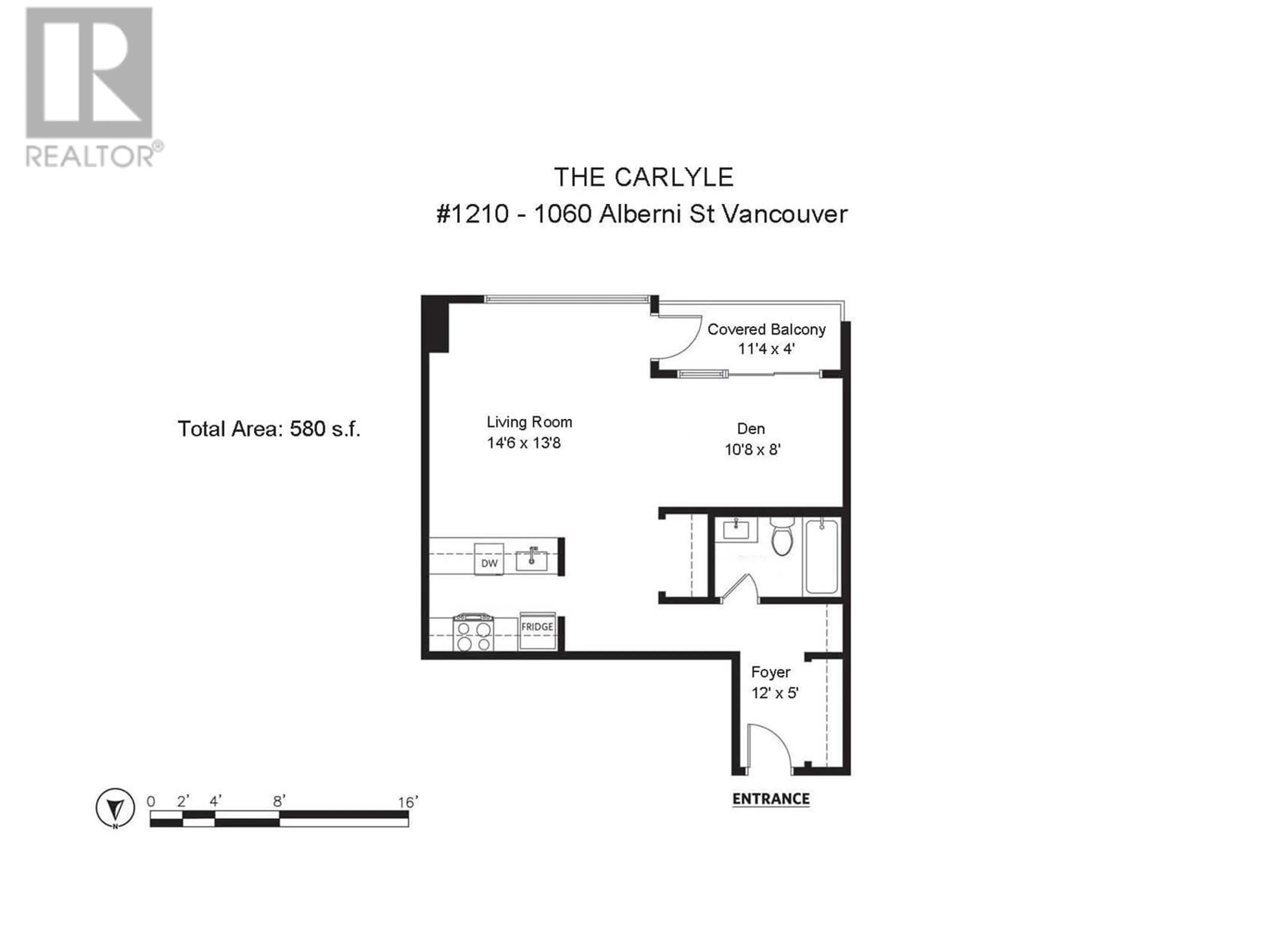 Floor plan for 1210 - 1060 ALBERNI STREET, Vancouver British Columbia V6E1A3