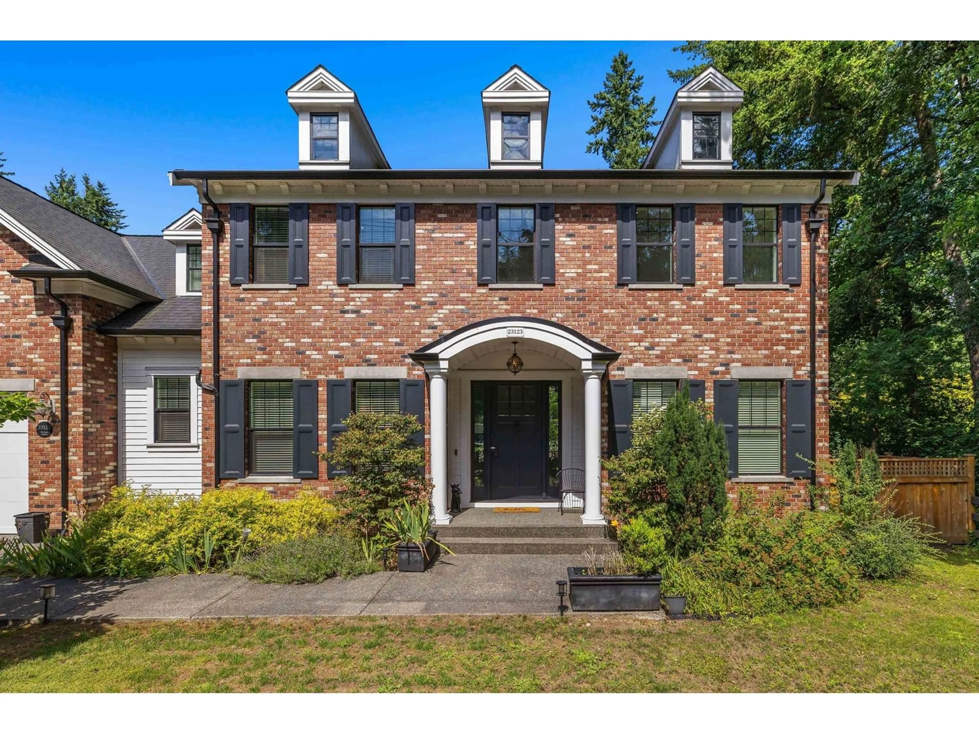 Home with brick exterior material, street for 23123 96, Langley British Columbia V1M0A3