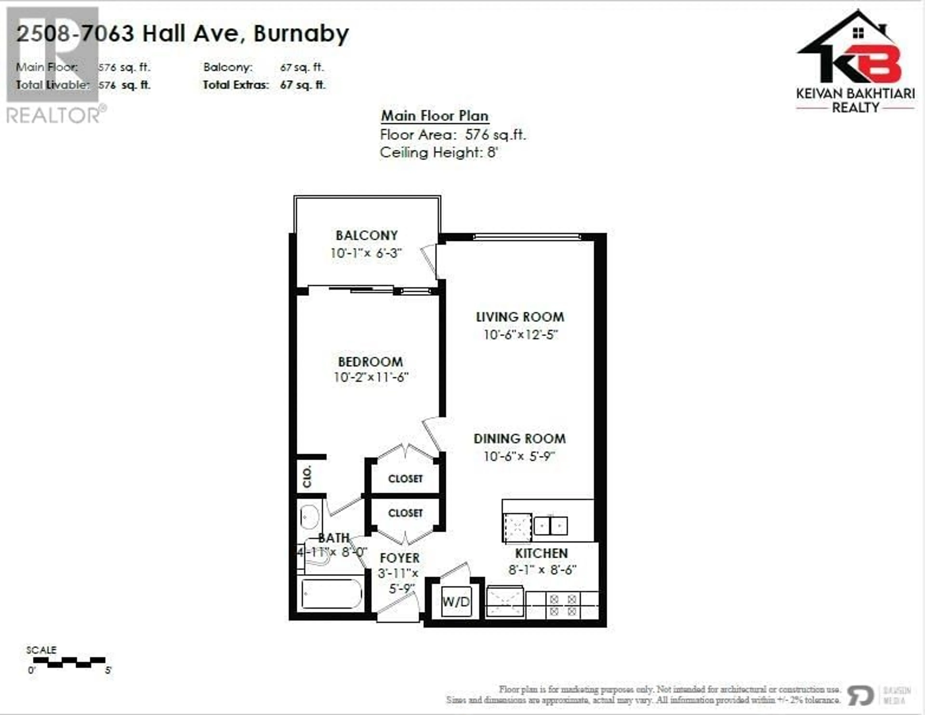 Floor plan for 2508 - 7063 HALL AVENUE, Burnaby British Columbia V5E0A5