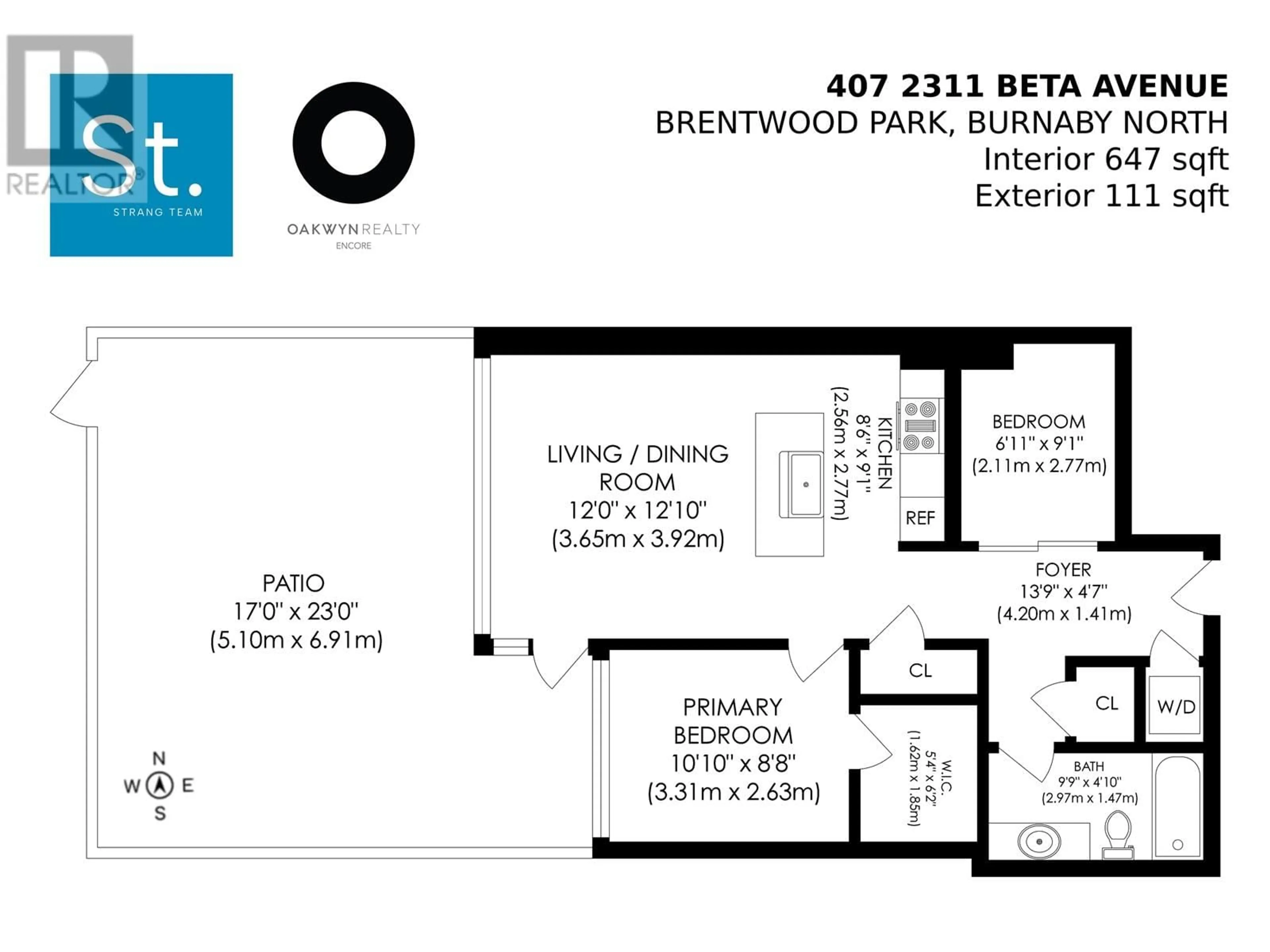 Floor plan for 407 - 2311 BETA AVENUE, Burnaby British Columbia V5C0M1