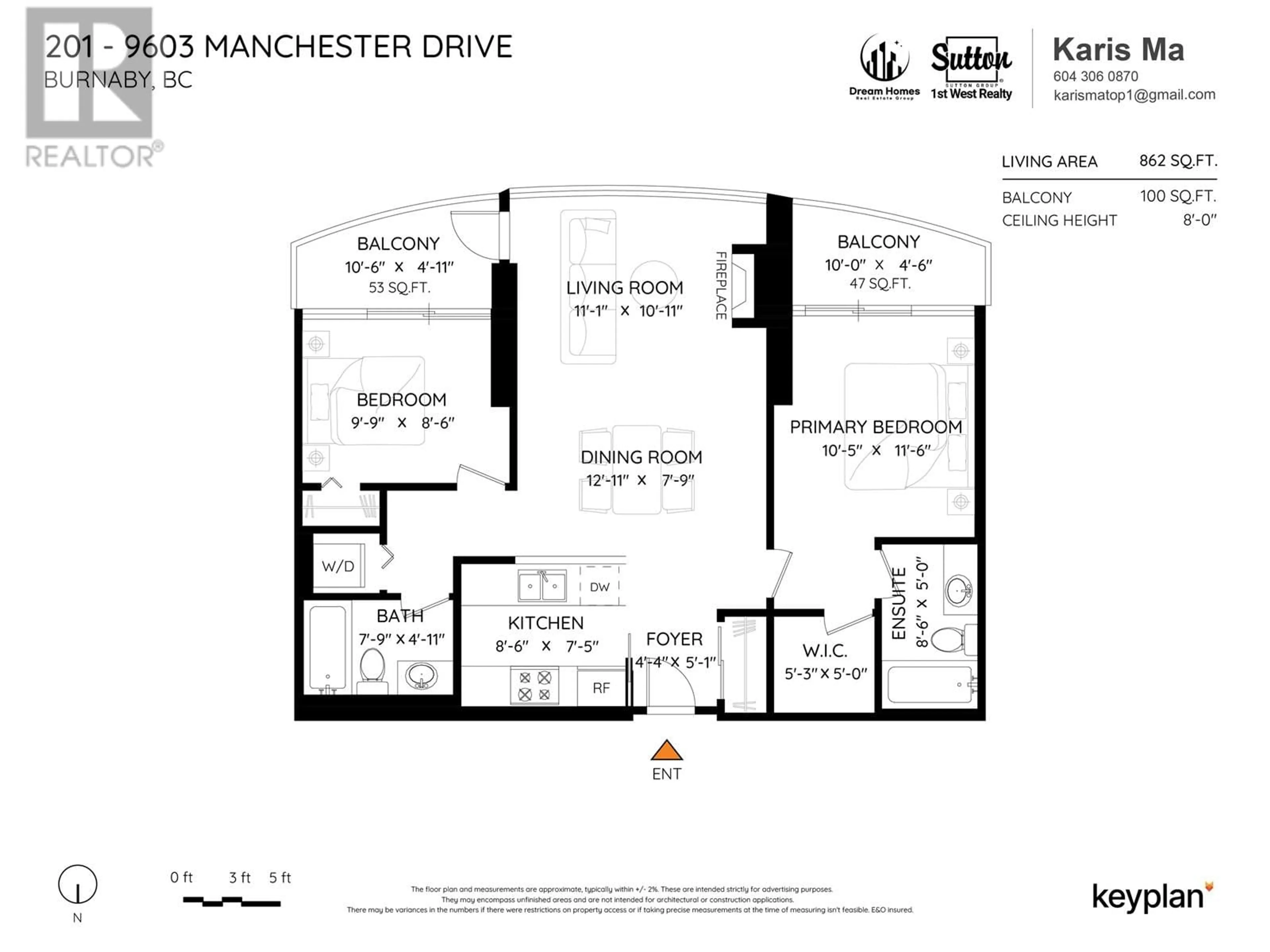Floor plan for 201 - 9603 MANCHESTER DRIVE, Burnaby British Columbia V3N4Y7