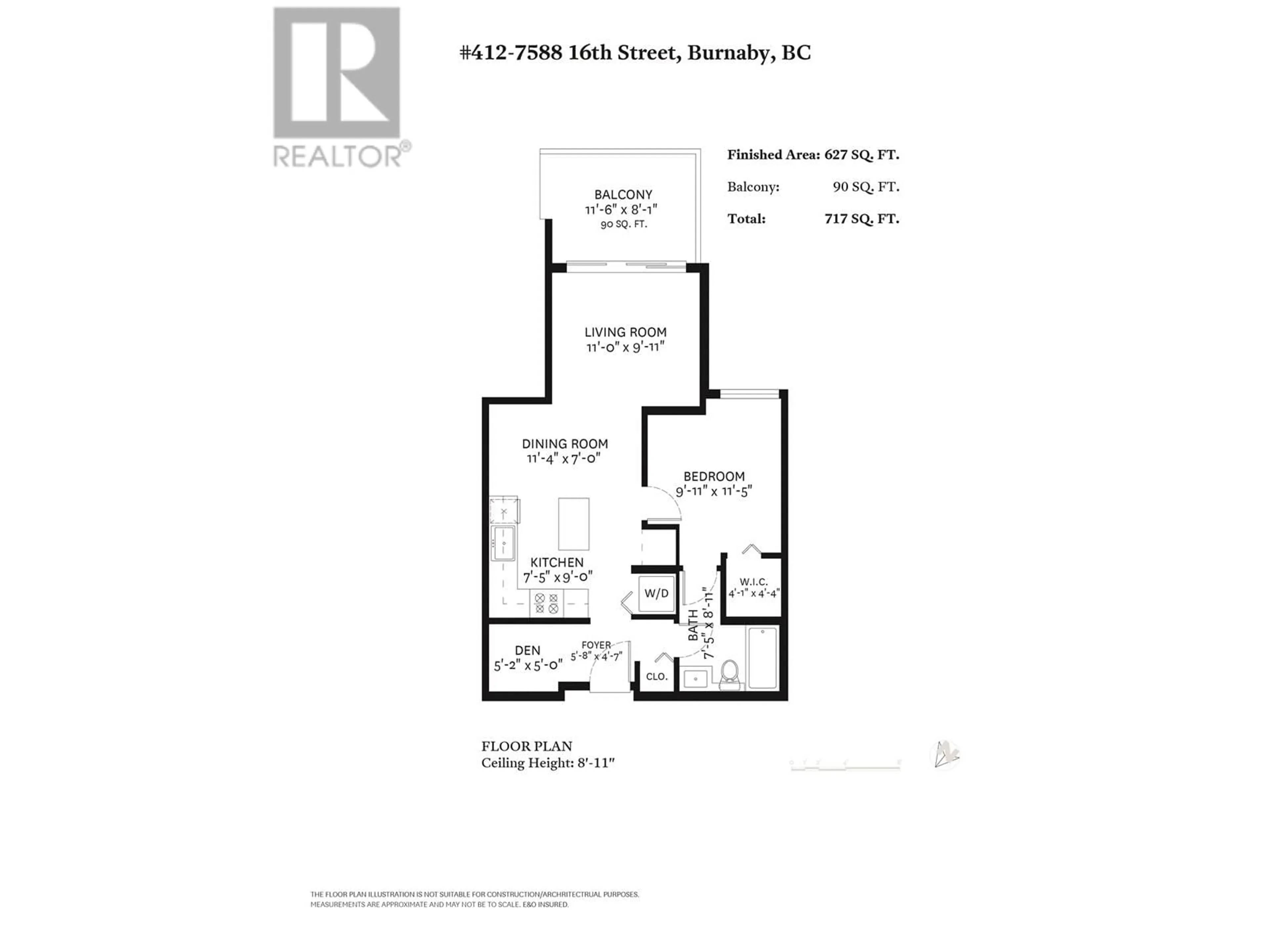 Floor plan for 412 - 7588 16TH STREET, Burnaby British Columbia V3N0H8