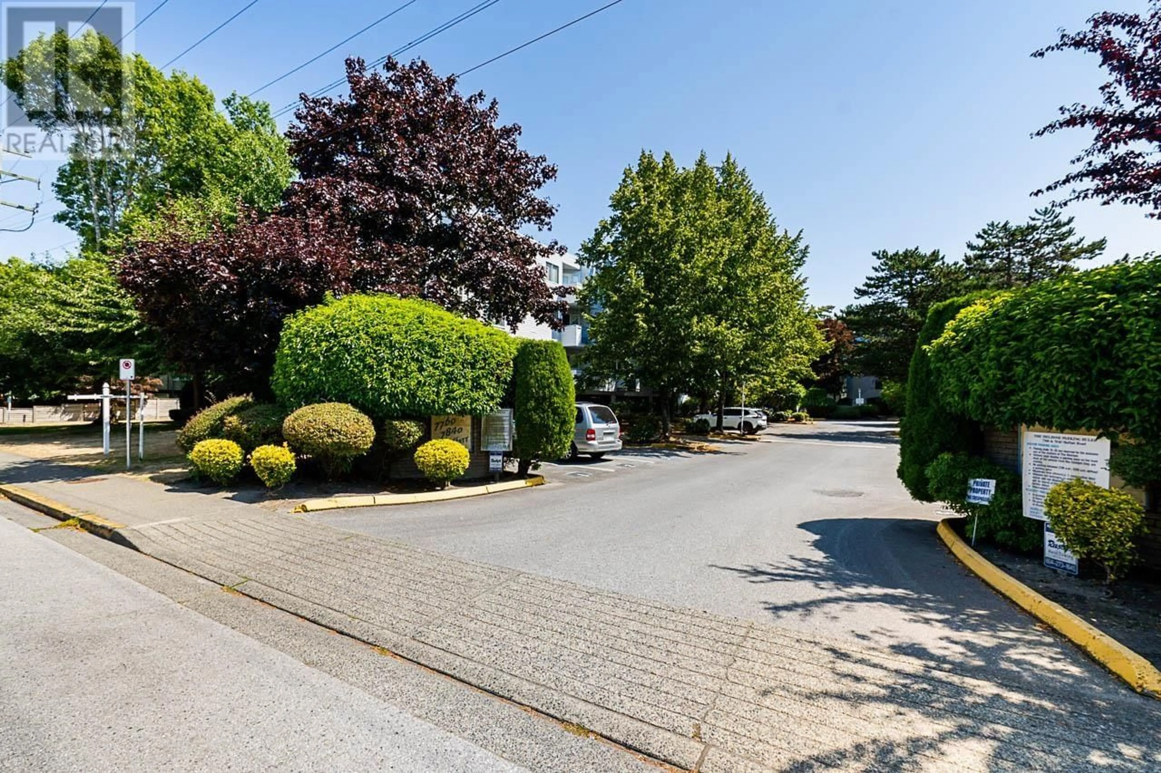 A pic from outside/outdoor area/front of a property/back of a property/a pic from drone, street for 213 - 7760 MOFFATT ROAD, Richmond British Columbia V6Y1X8