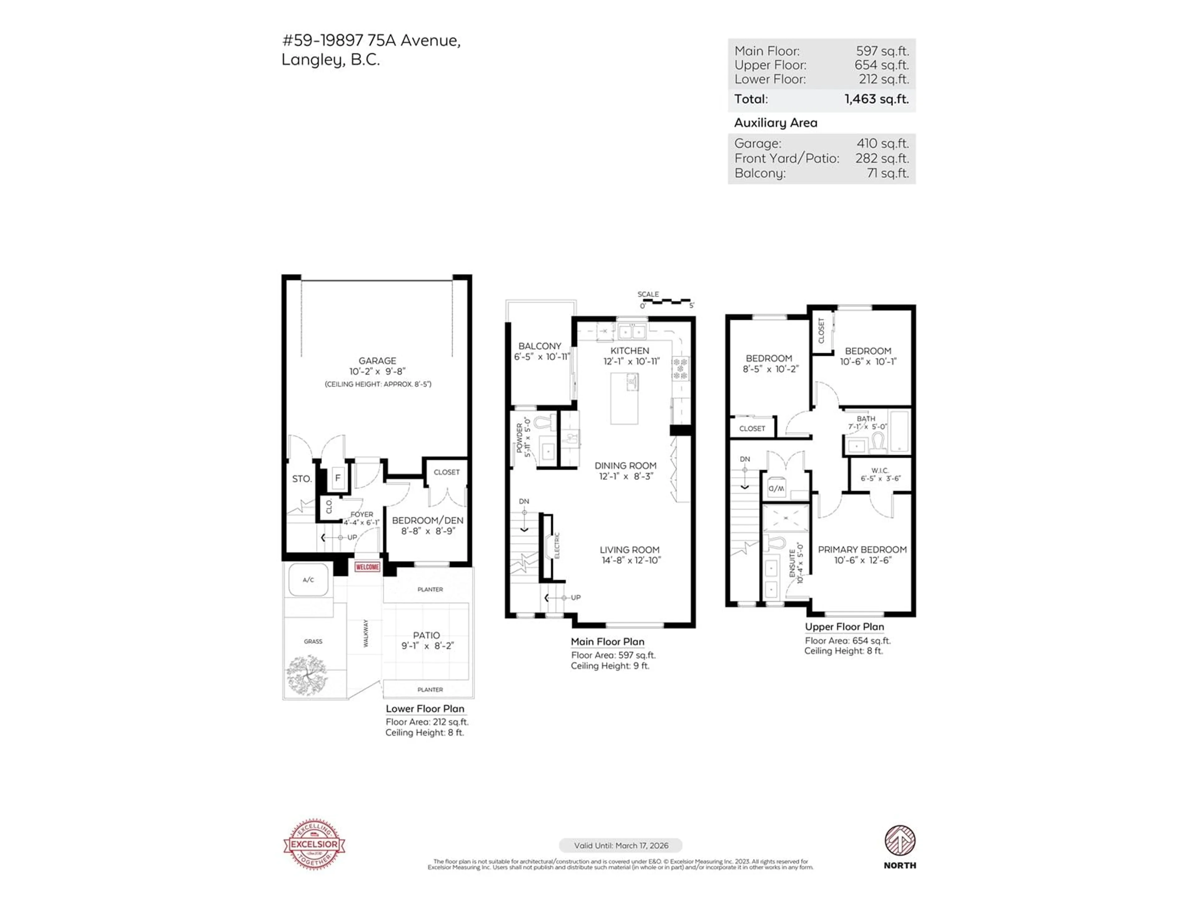 Floor plan for 59 - 19897 75A, Langley British Columbia V2Y3S2