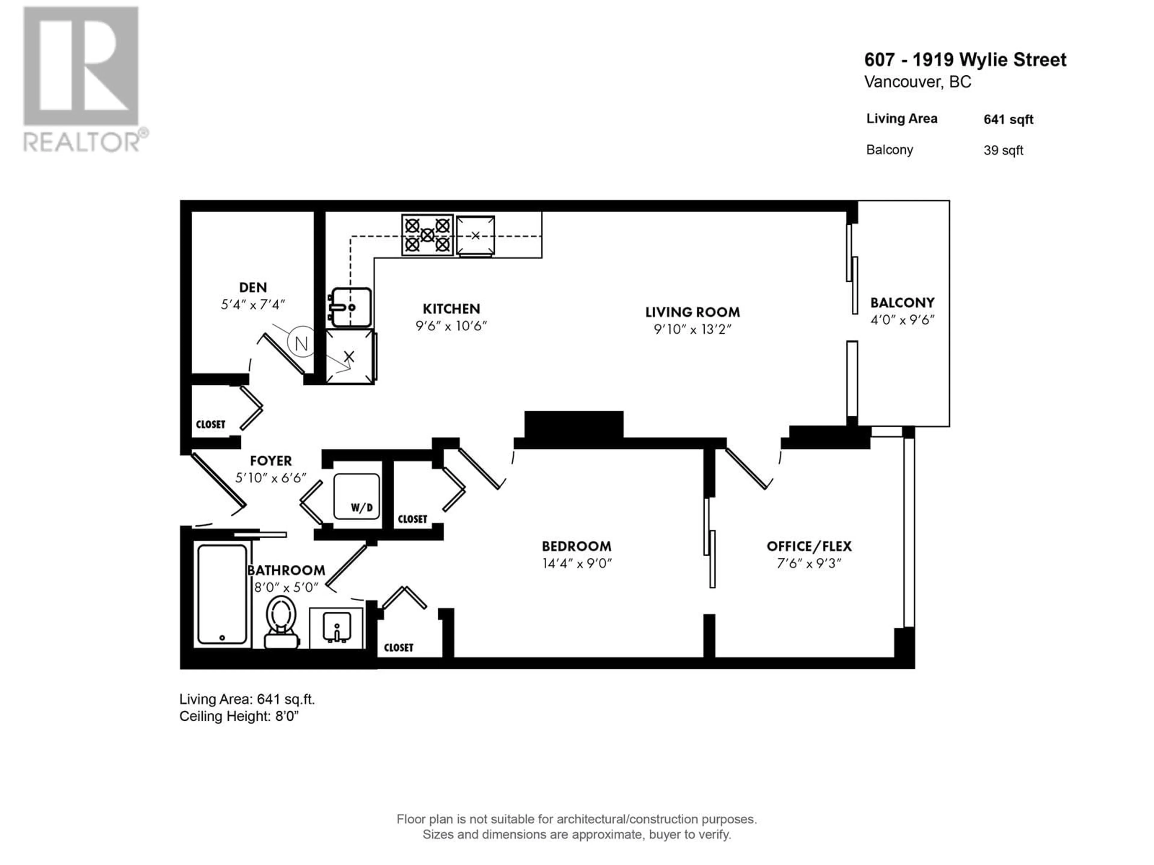 Floor plan for 607 - 1919 WYLIE STREET, Vancouver British Columbia V5Y0E7