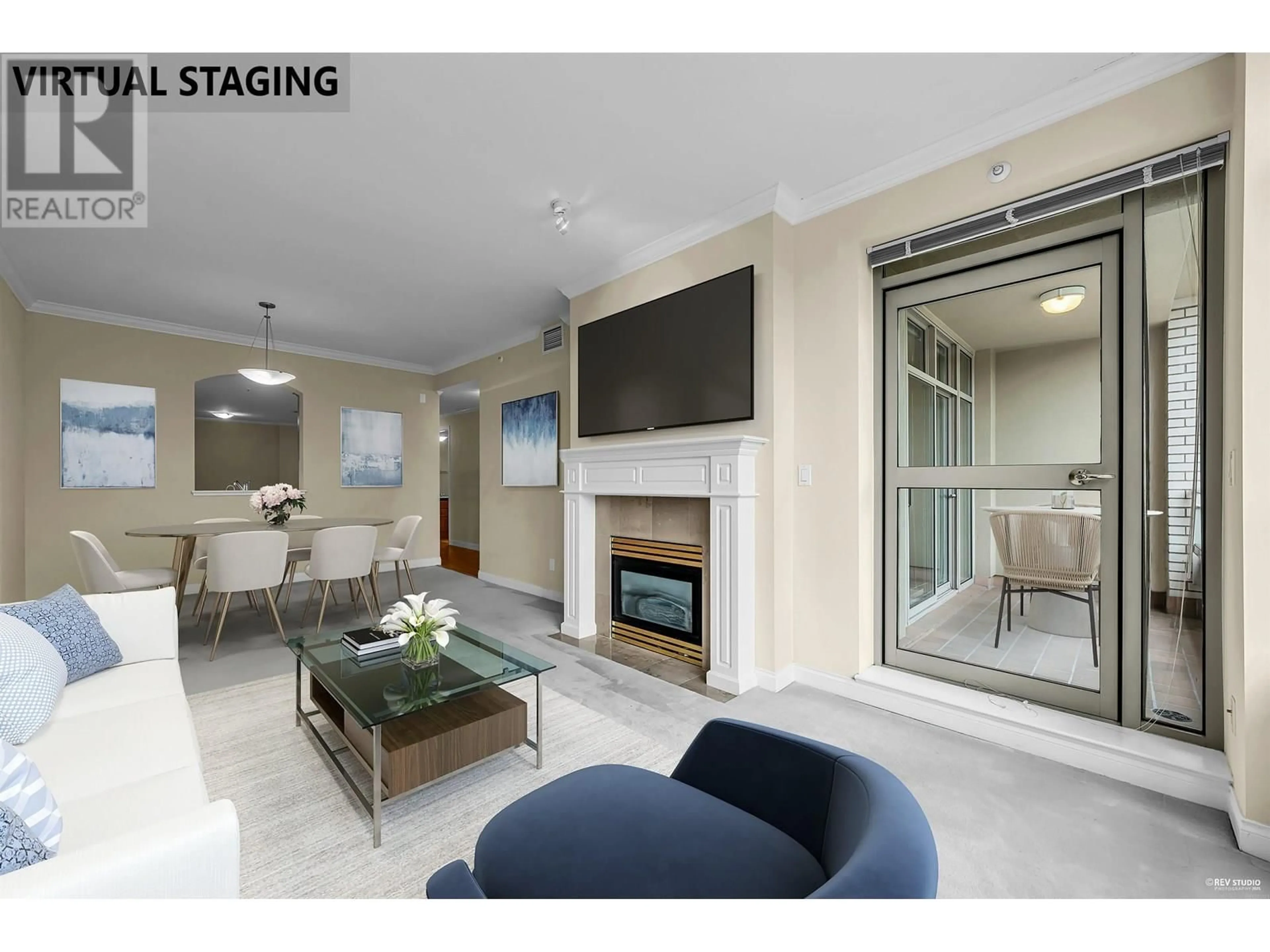 Living room with furniture, ceramic/tile floor for 302 - 5700 LARCH STREET, Vancouver British Columbia V6M4E2