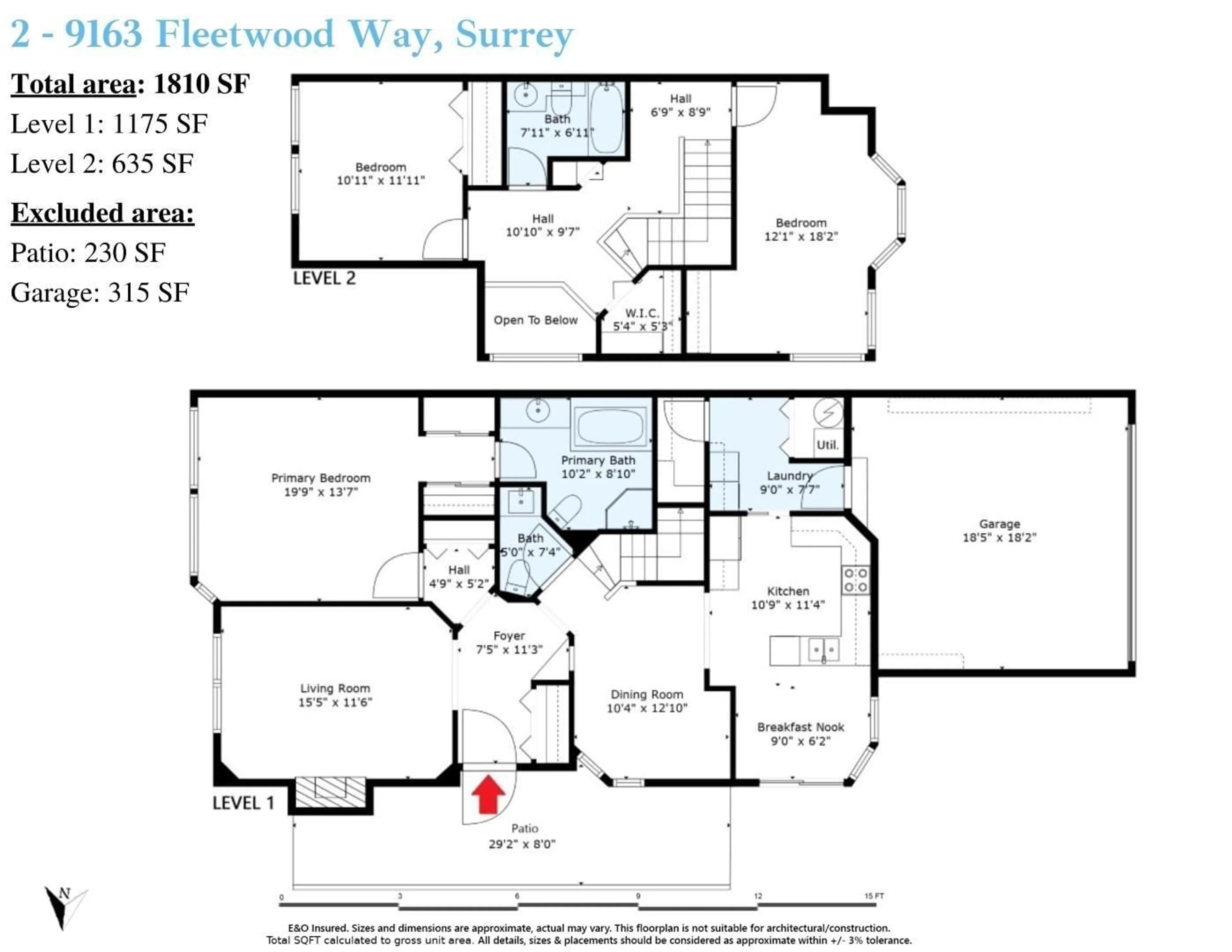 Floor plan for 2 - 9163 FLEETWOOD, Surrey British Columbia V3R0L8