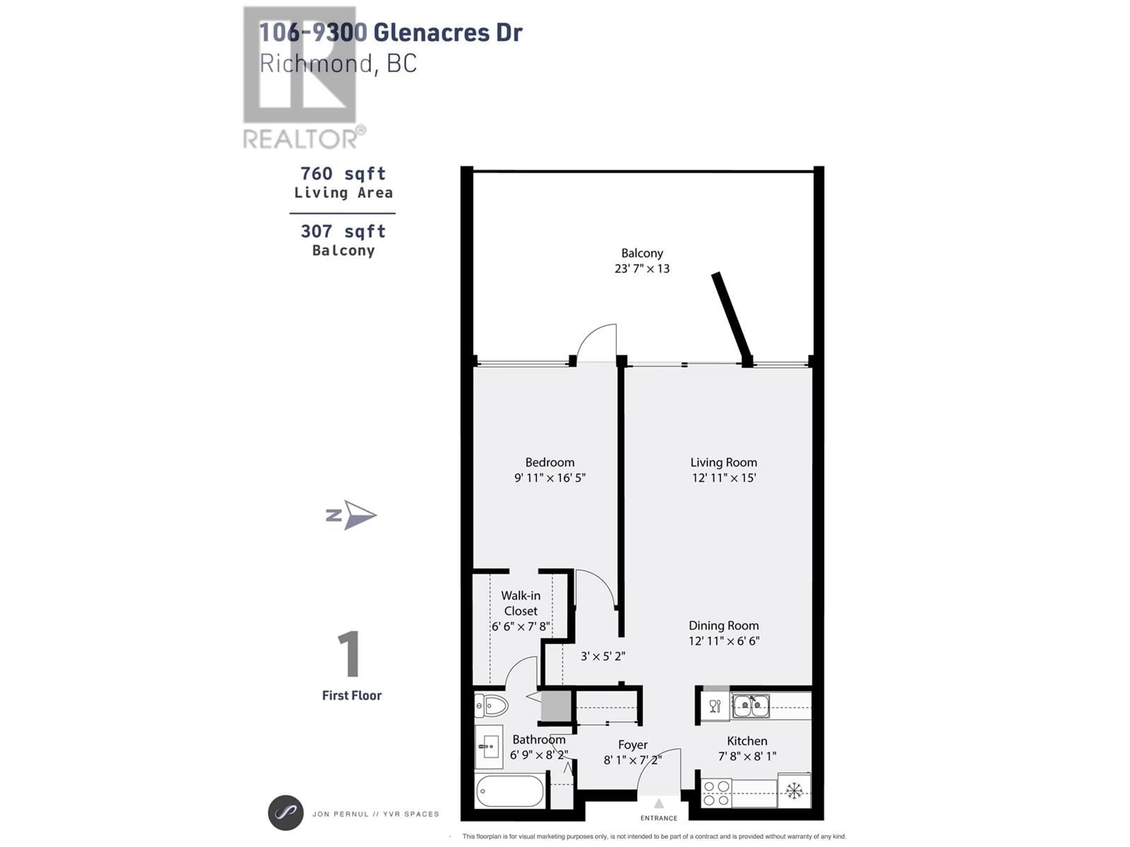 Floor plan for 106 - 9300 GLENACRES DRIVE, Richmond British Columbia V7A1Y8