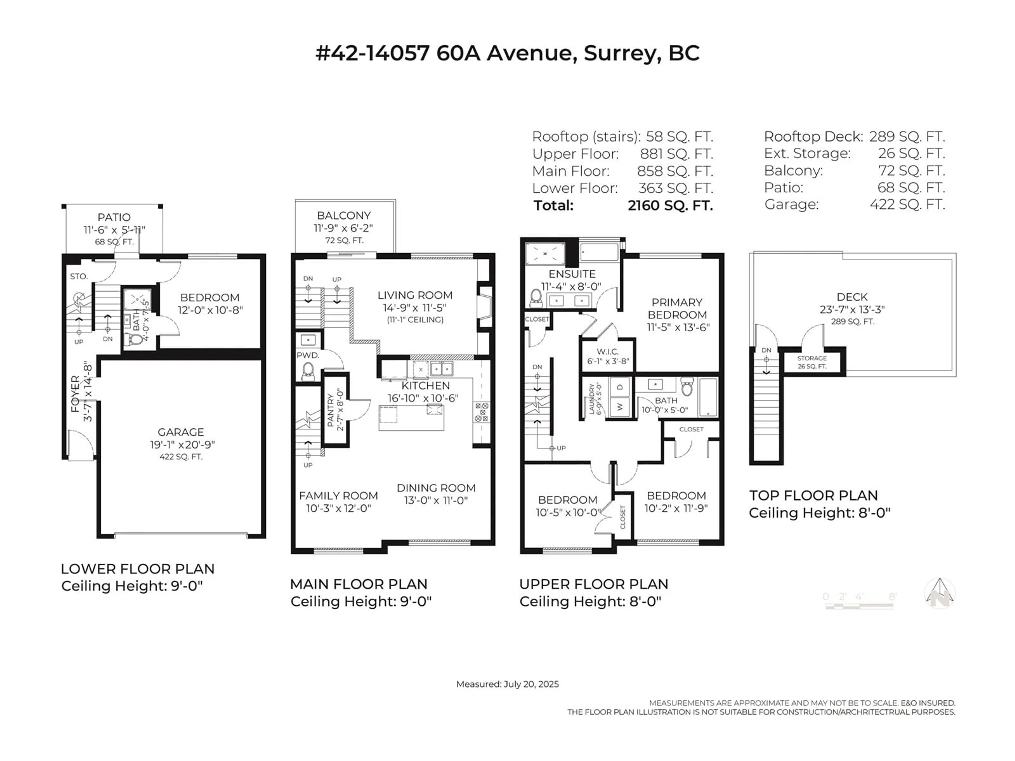 Floor plan for 42 - 14057 60A, Surrey British Columbia V3X0J2