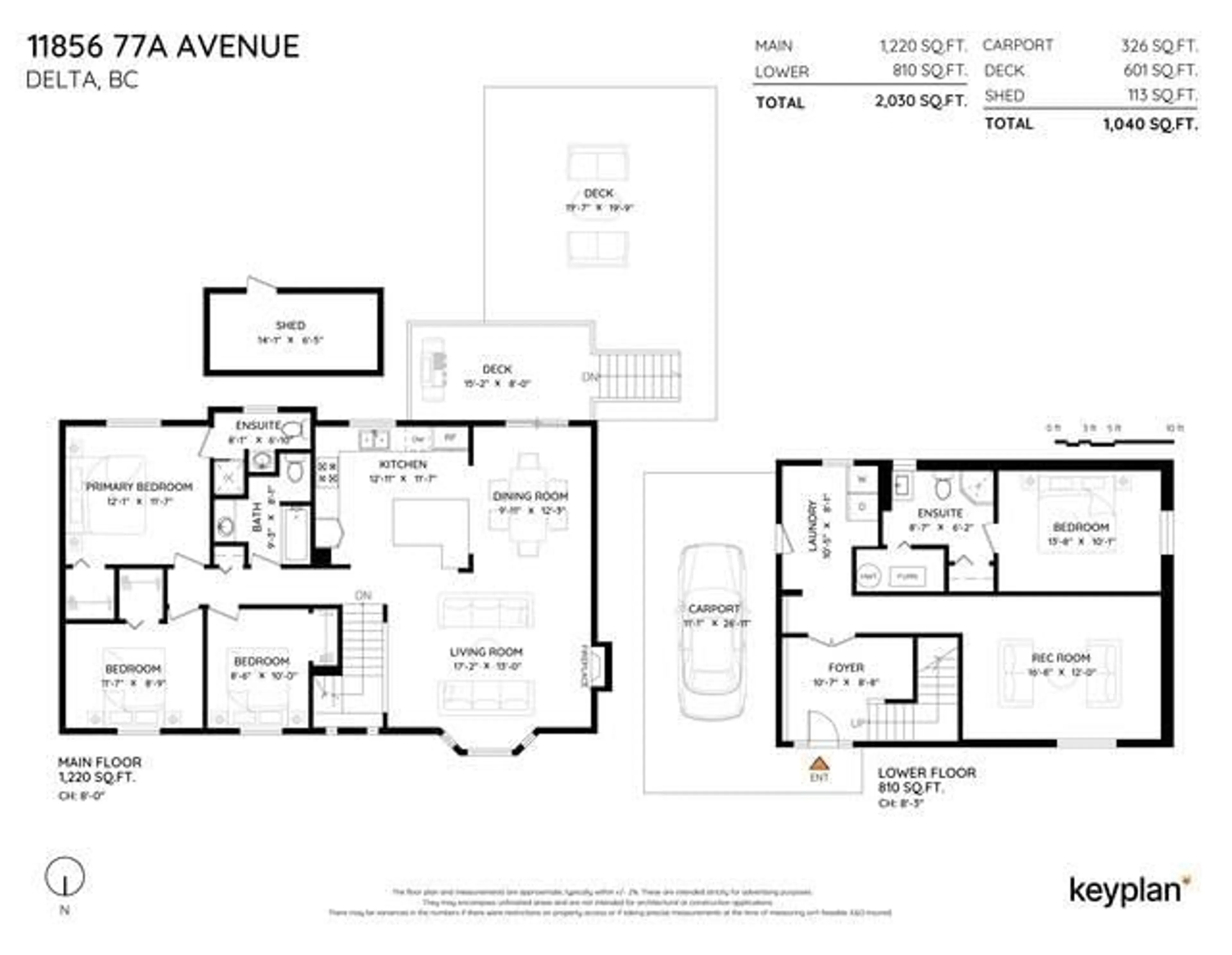 Floor plan for 11856 77A, Delta British Columbia V4C7K1
