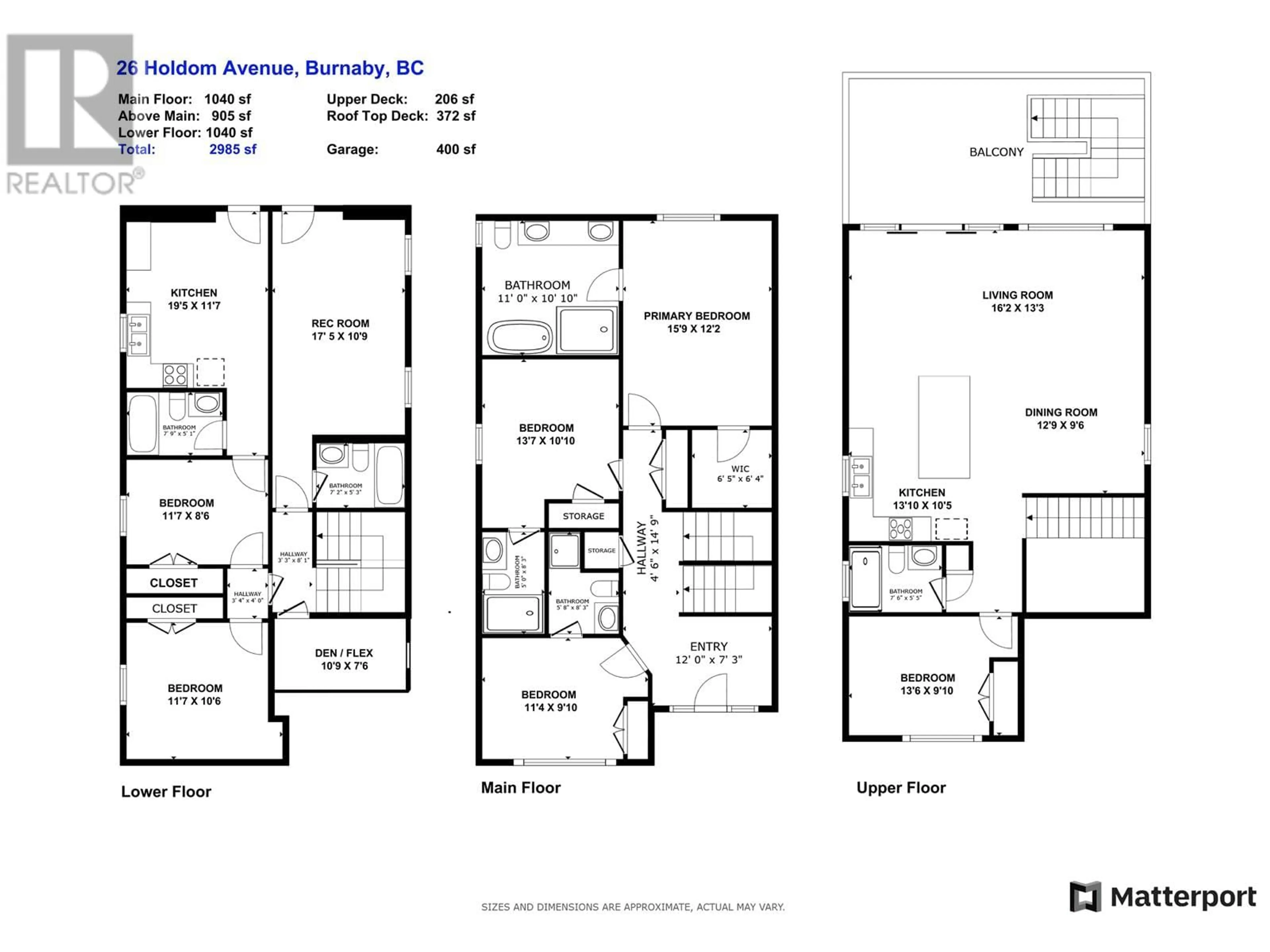 Floor plan for 26 HOLDOM AVENUE, Burnaby British Columbia V5B3T7