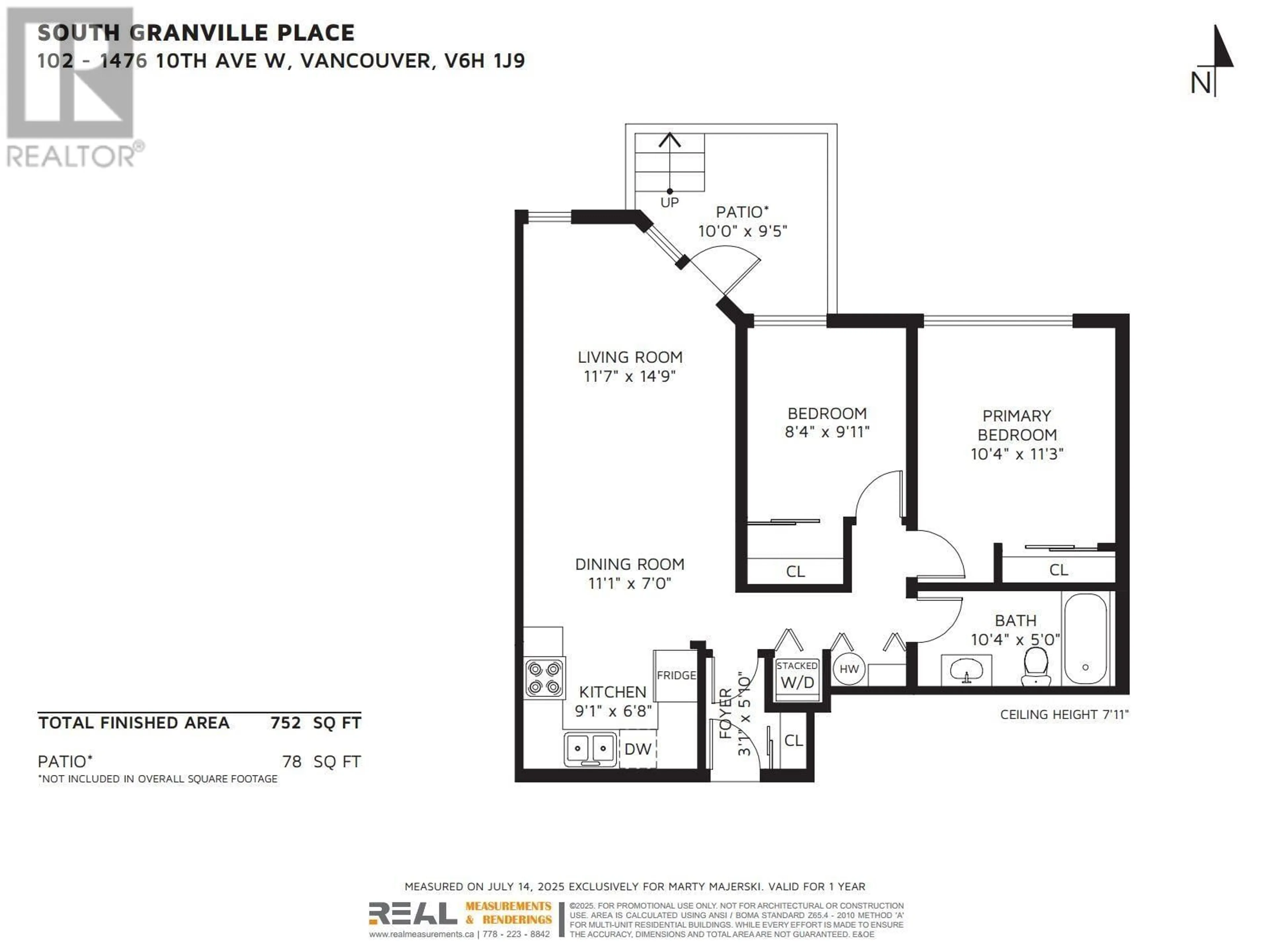 Floor plan for 102 - 1476 10TH AVENUE, Vancouver British Columbia V6H1J9