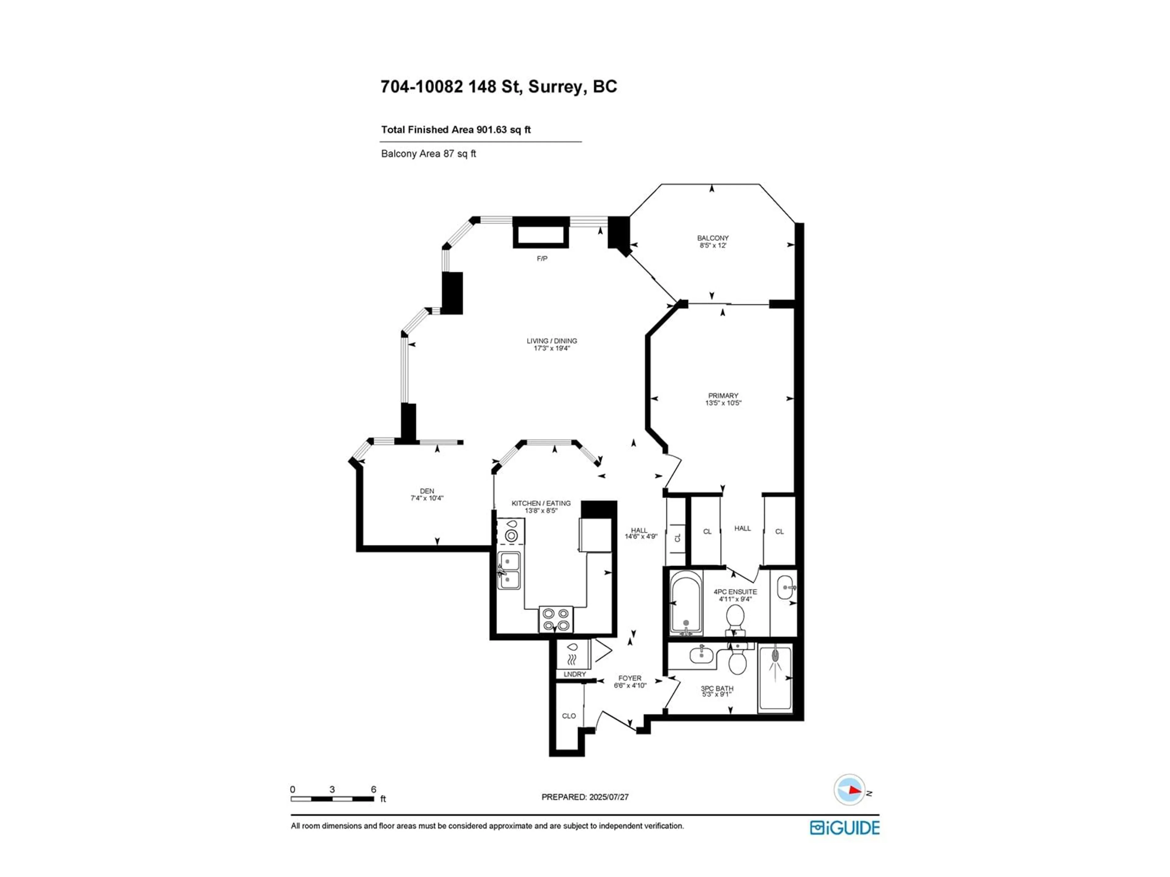 Floor plan for 704 - 10082 148, Surrey British Columbia V3R0S3