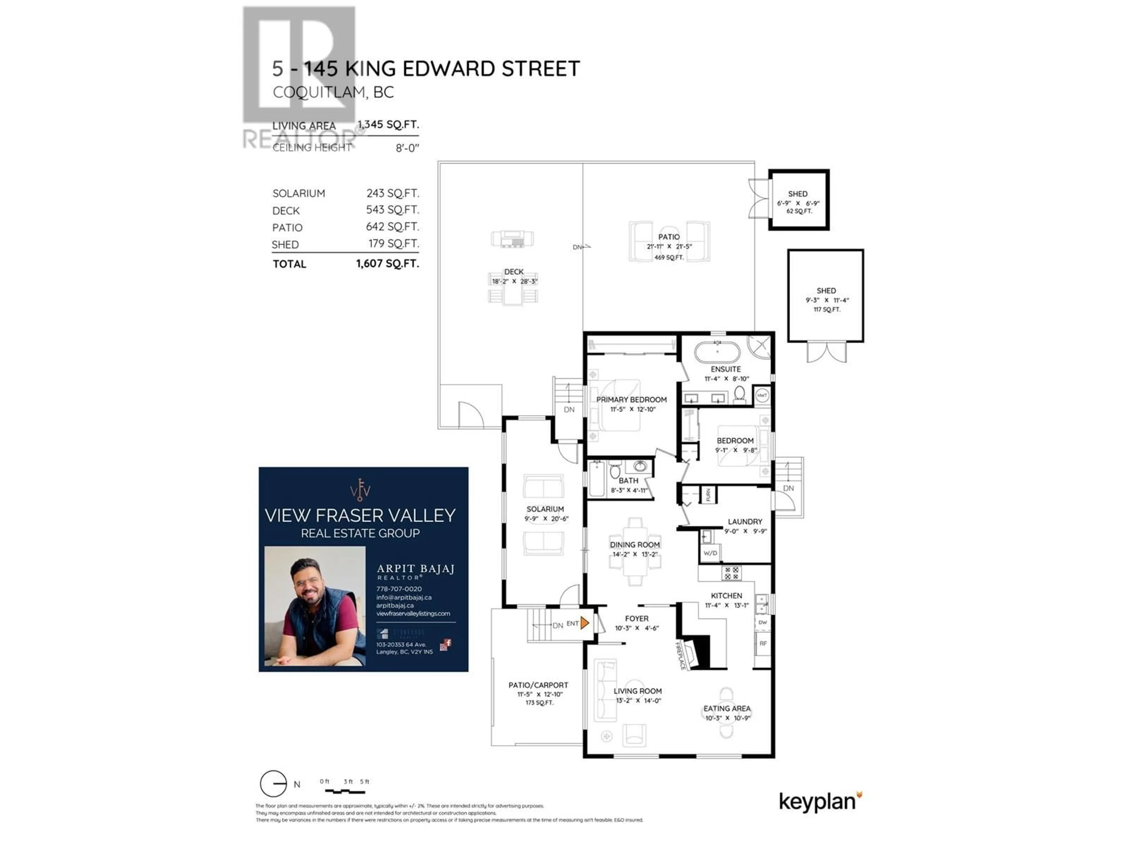 Floor plan for 5 - 145 KING EDWARD STREET, Coquitlam British Columbia V3K6K9