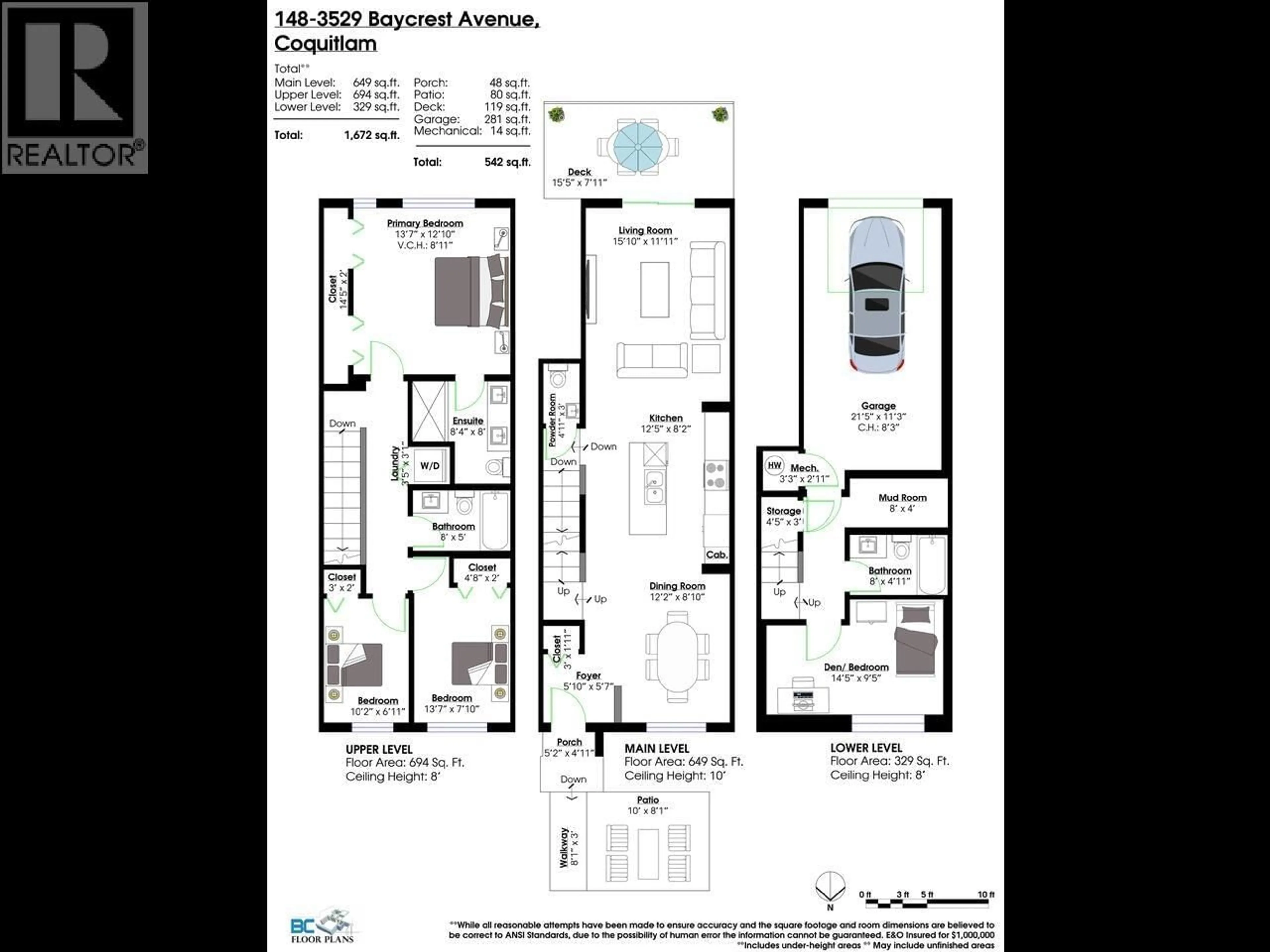 Floor plan for 148 - 3529 BAYCREST AVENUE, Coquitlam British Columbia V3B0S3