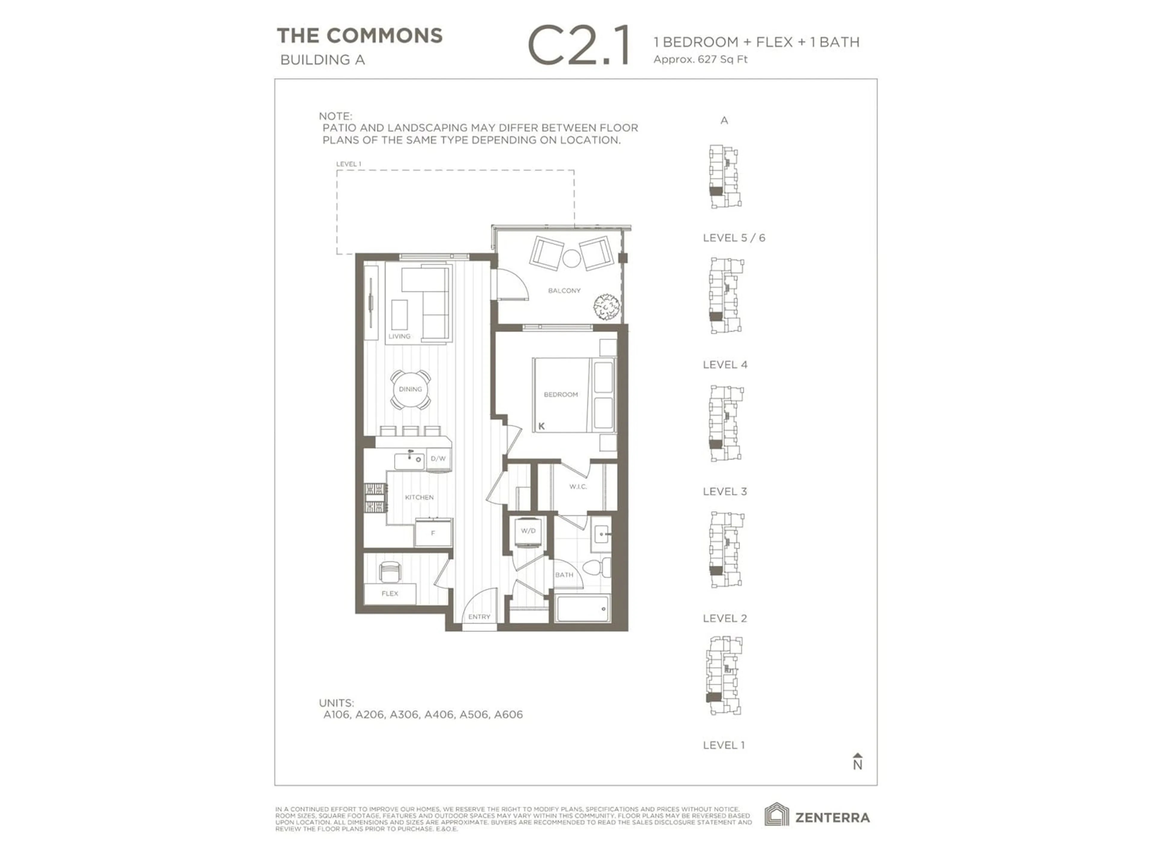 Floor plan for A606 - 8230 208B, Langley British Columbia V2Y2C4