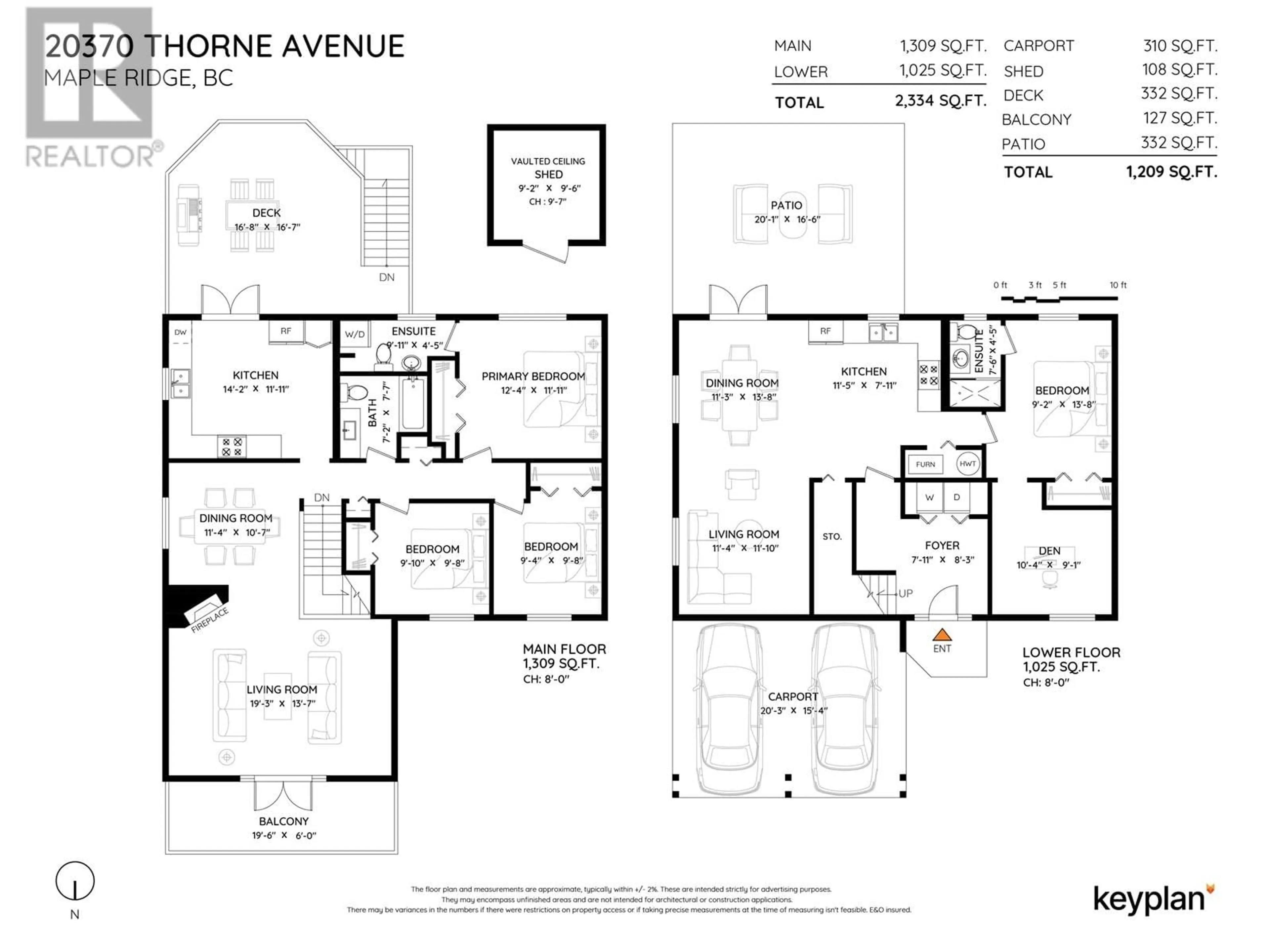 Floor plan for 20370 THORNE AVENUE, Maple Ridge British Columbia V2X8T9
