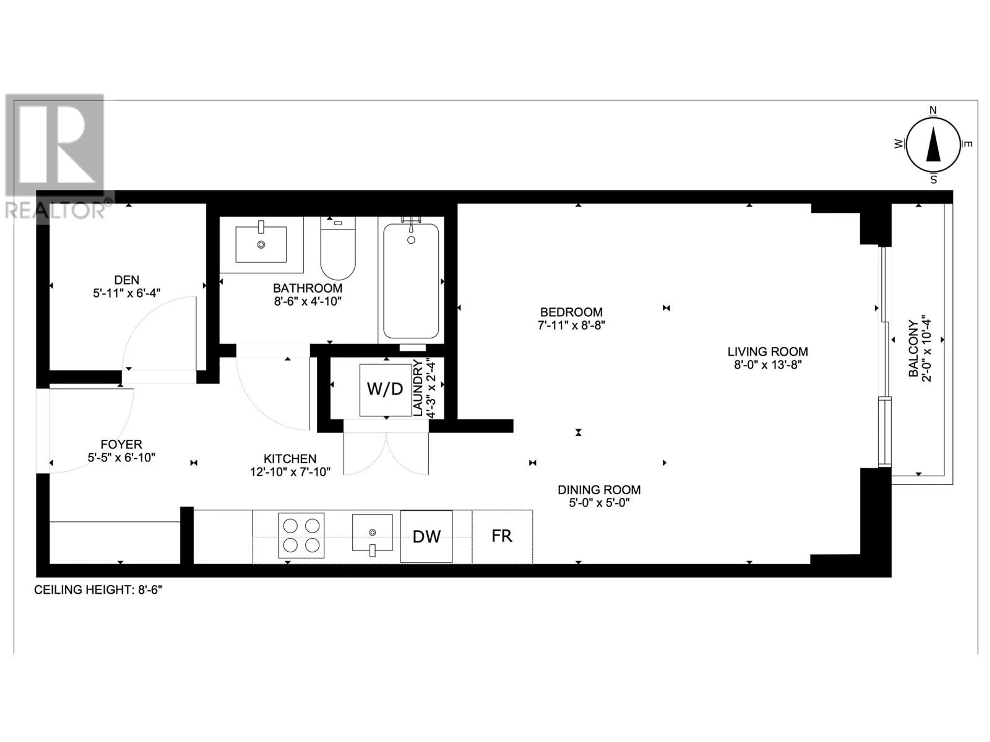 Floor plan for 508 - 180 2ND AVENUE, Vancouver British Columbia V5T0K4