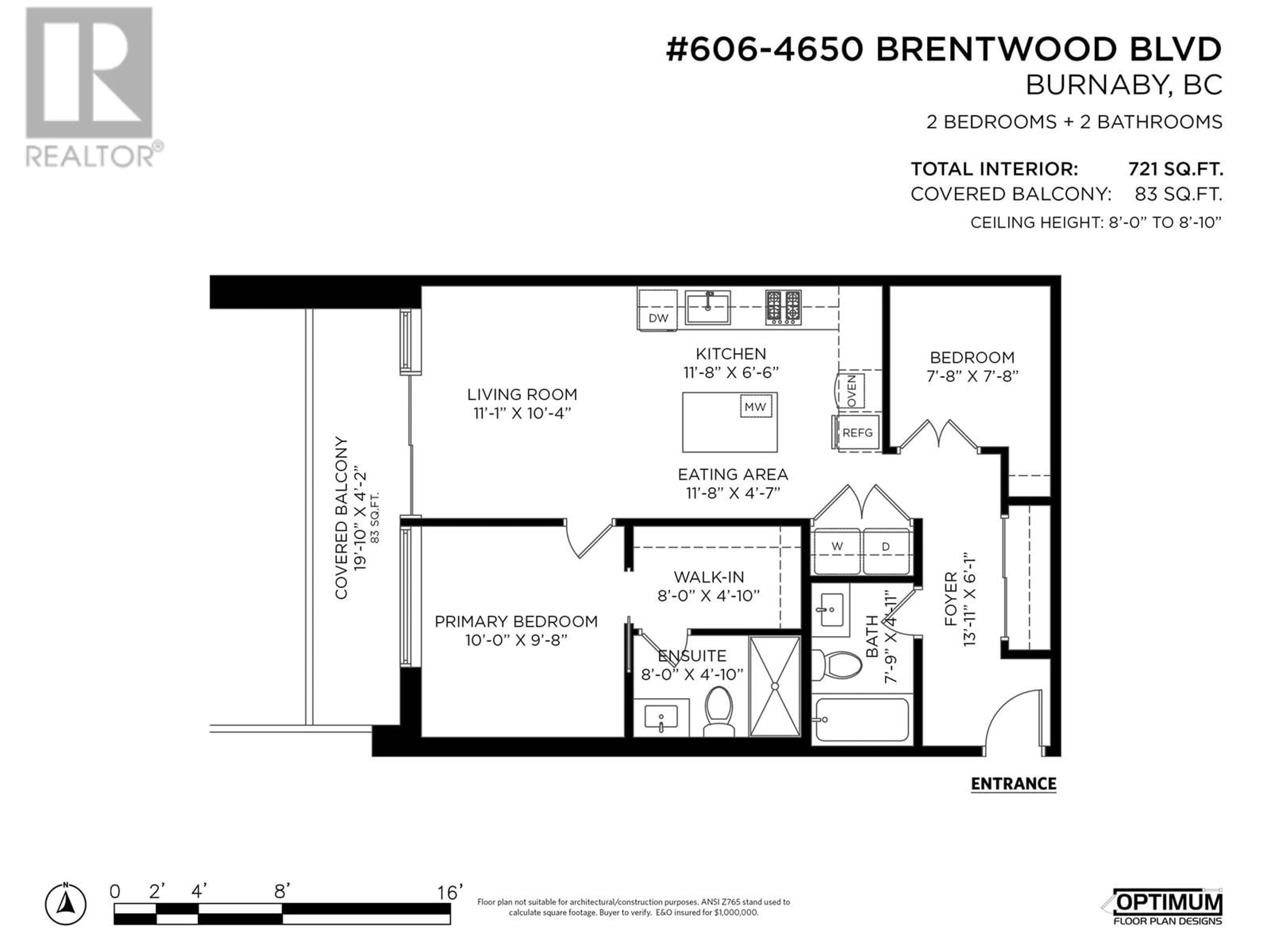 Floor plan for 606 - 4650 BRENTWOOD BOULEVARD, Burnaby British Columbia V5C0M3