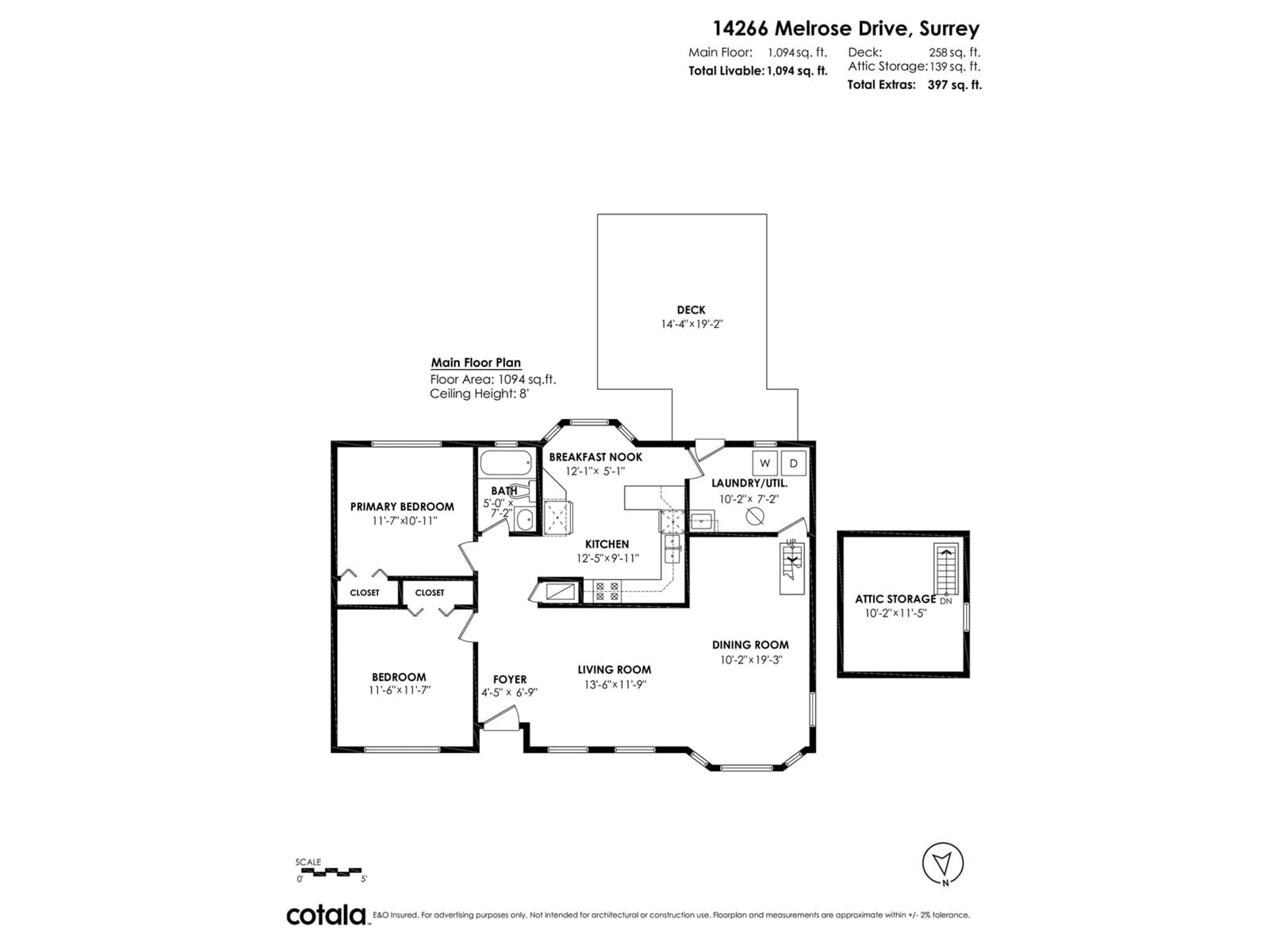 Floor plan for 14266 MELROSE, Surrey British Columbia V3R5R4