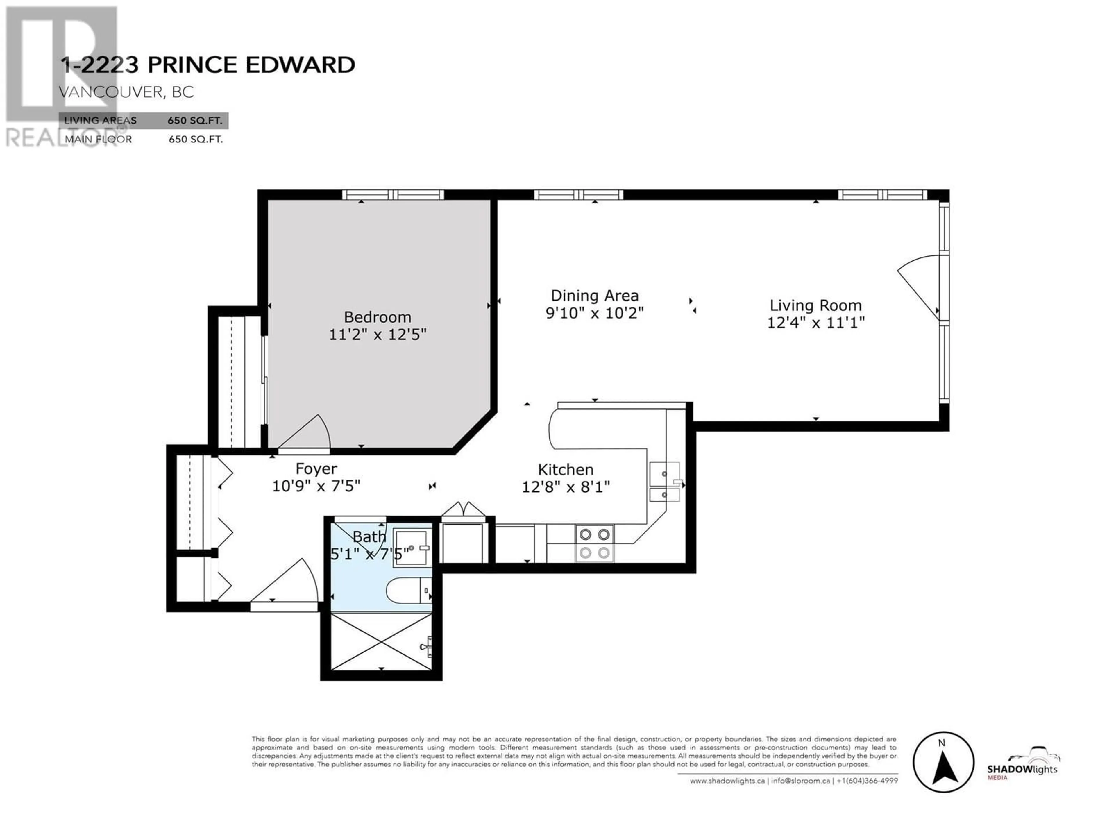 Floor plan for 1 - 2223 PRINCE EDWARD STREET, Vancouver British Columbia V5T4K6