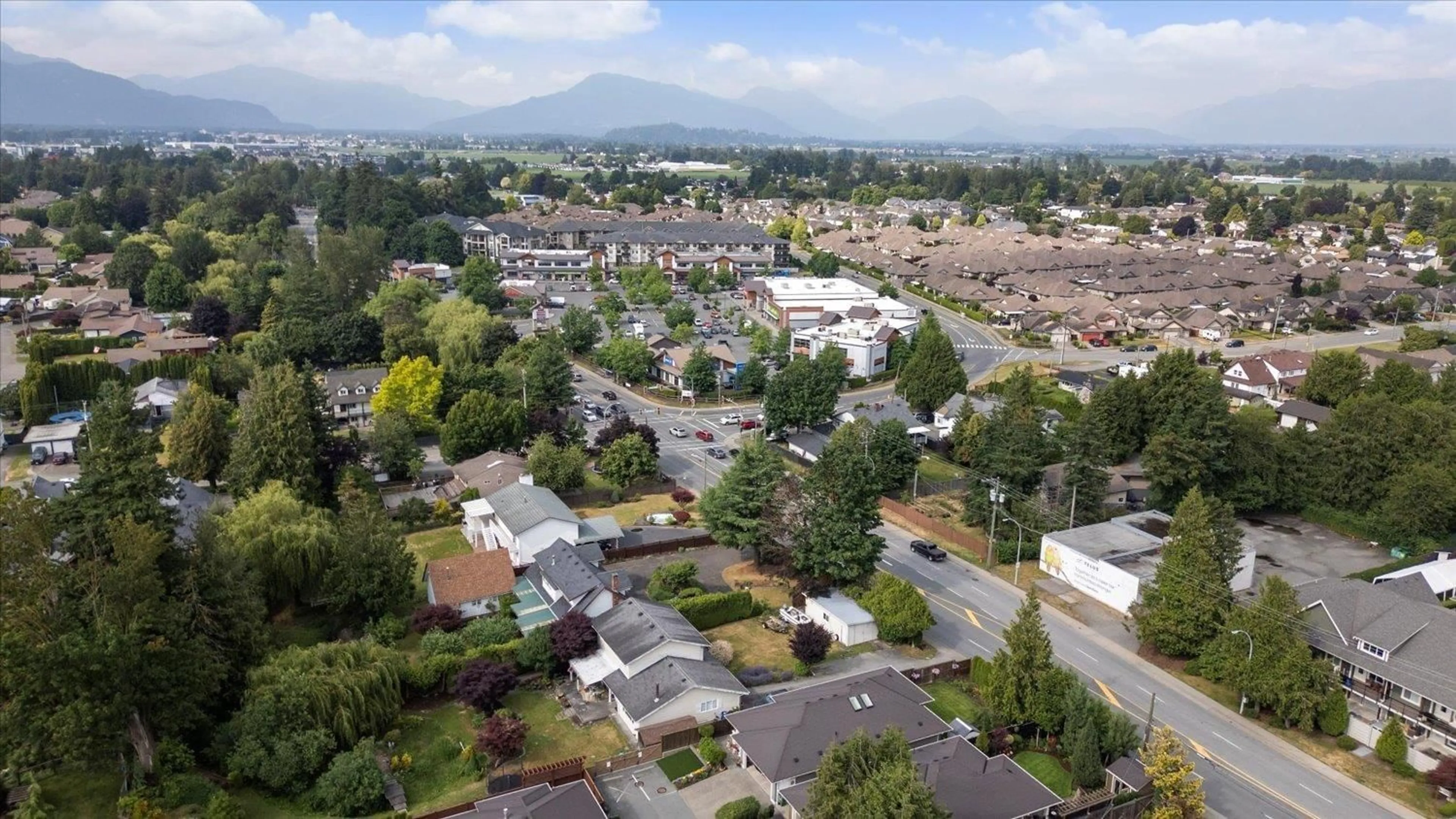 A pic from outside/outdoor area/front of a property/back of a property/a pic from drone, mountain view for 6625 VEDDER ROAD, Chilliwack British Columbia V2R1C9