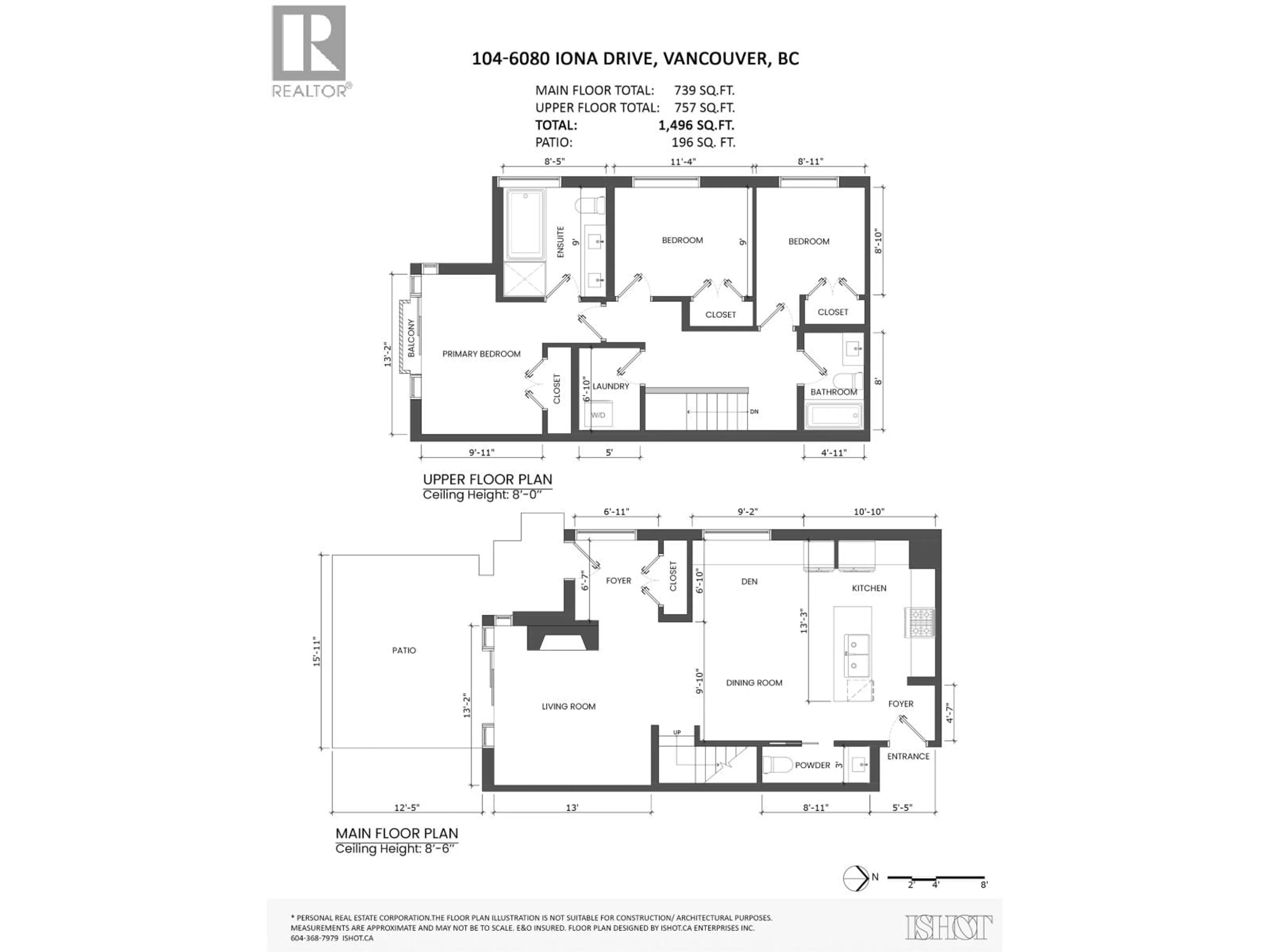 Floor plan for 104 - 6080 IONA DRIVE, Vancouver British Columbia V6T0A4