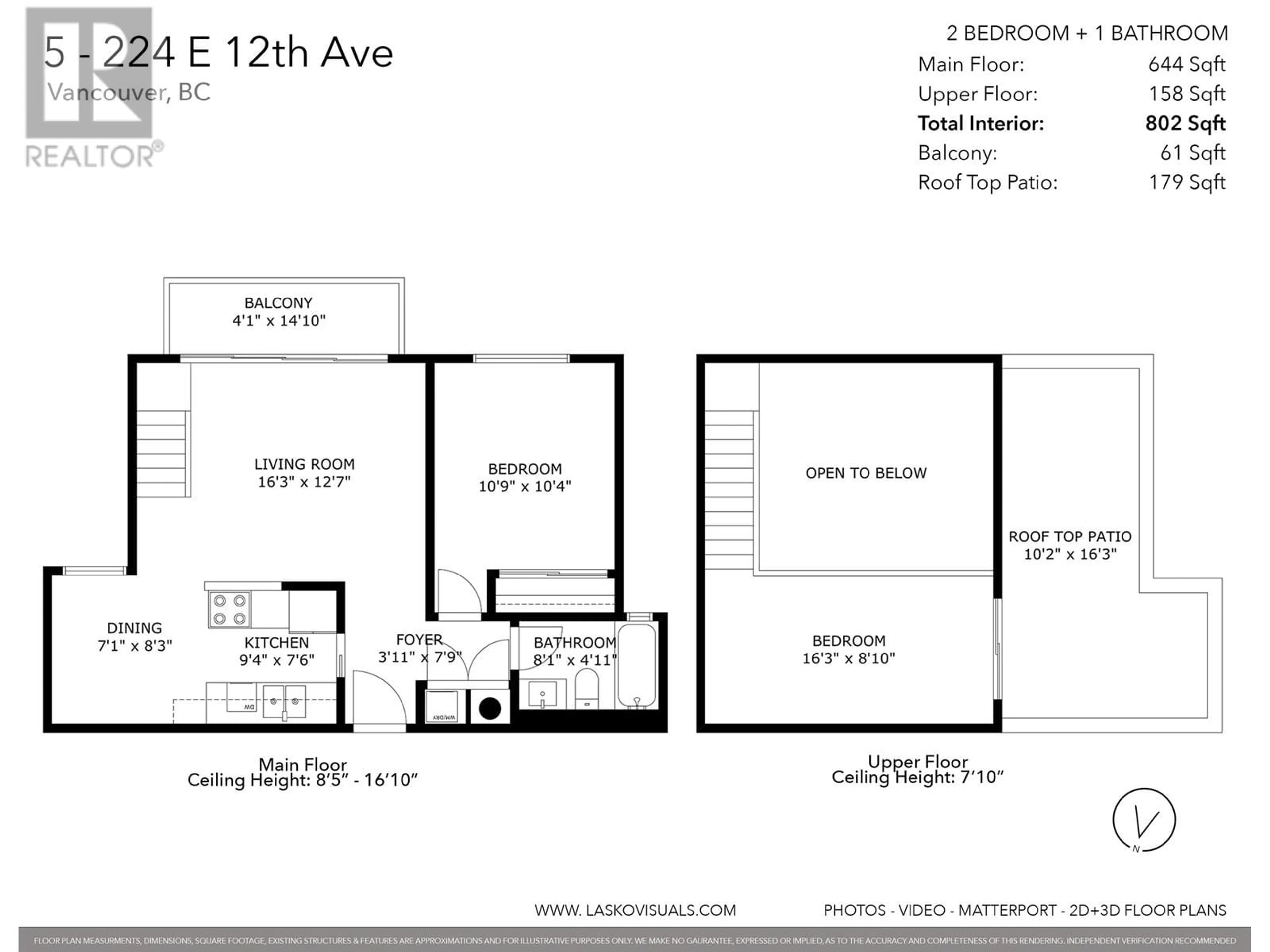 Floor plan for 5 - 224 12TH AVENUE, Vancouver British Columbia V5T2G9
