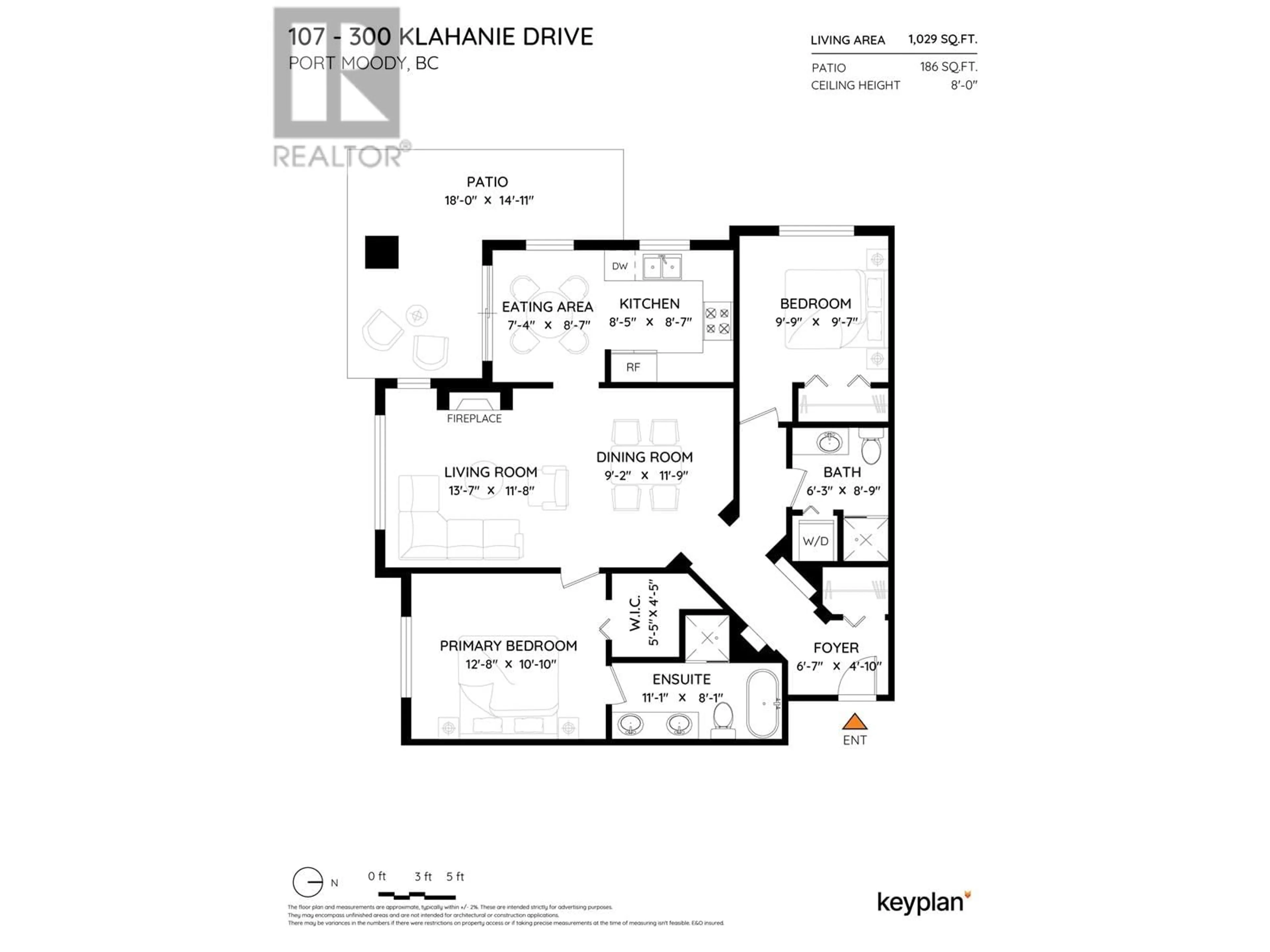 Floor plan for 107 - 300 KLAHANIE DRIVE, Port Moody British Columbia V3H5K8