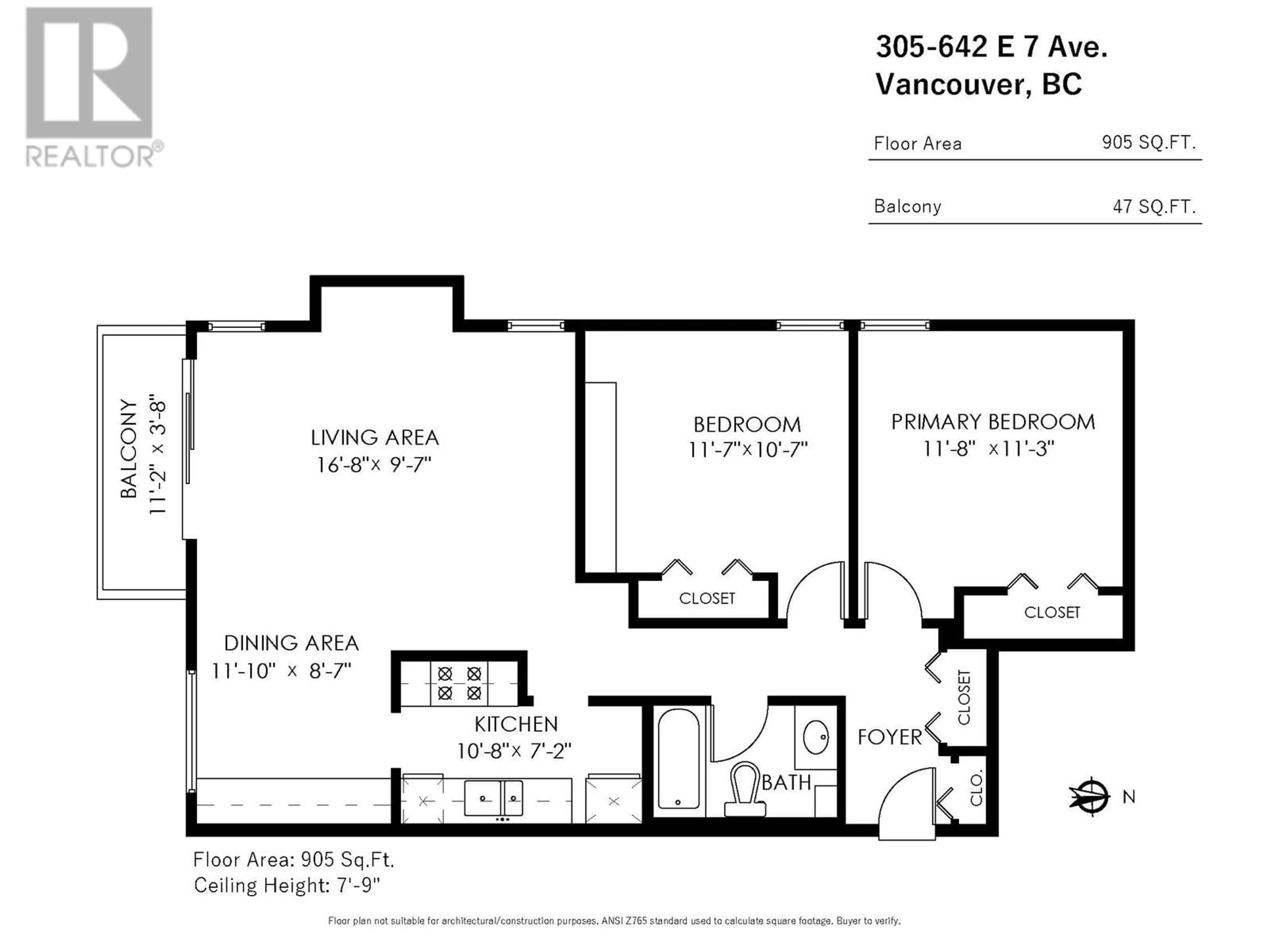 Floor plan for 305 - 642 7TH AVENUE, Vancouver British Columbia V5T1P1