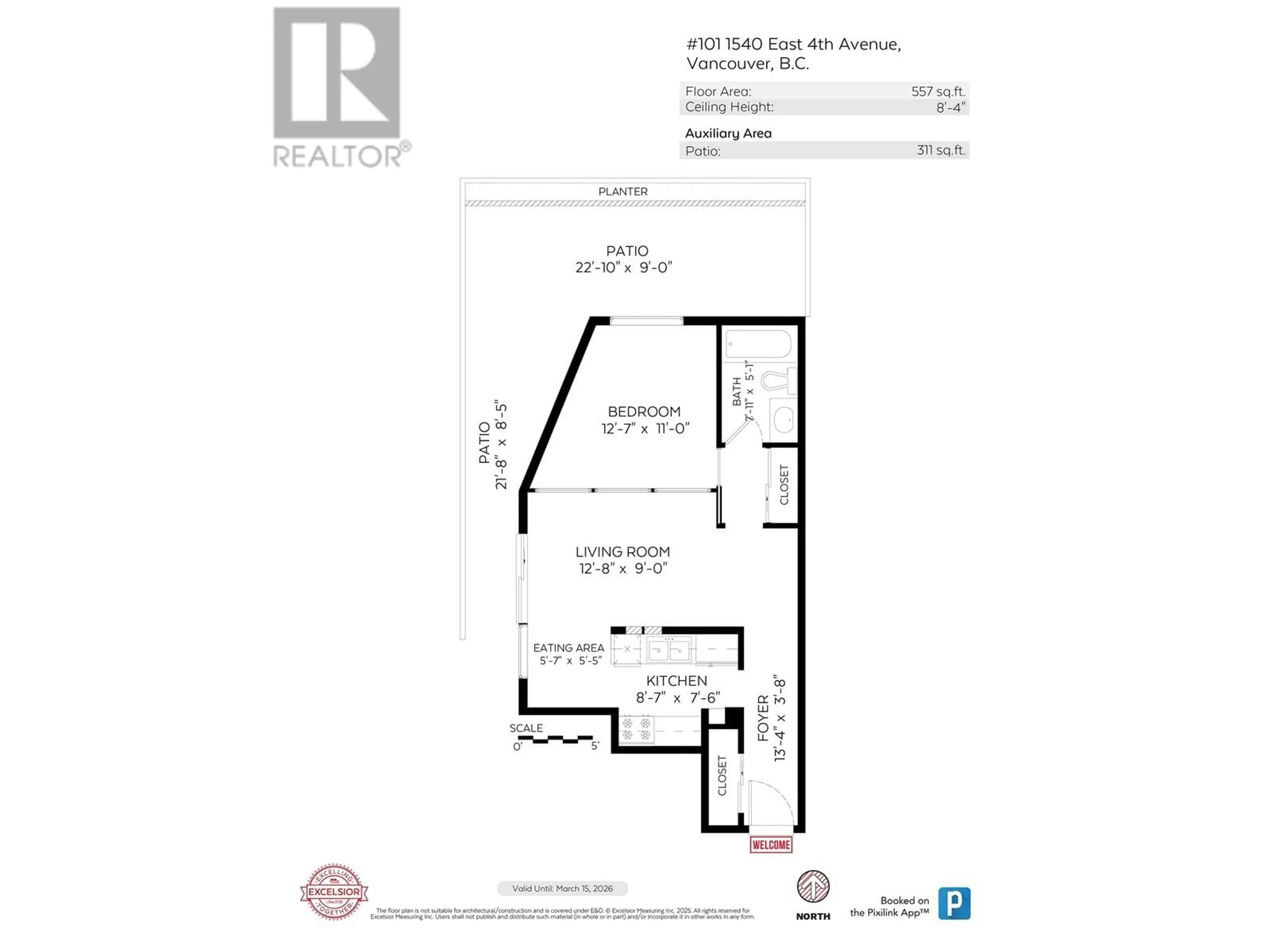 Floor plan for 101 - 1540 4TH AVENUE, Vancouver British Columbia V5N1J8