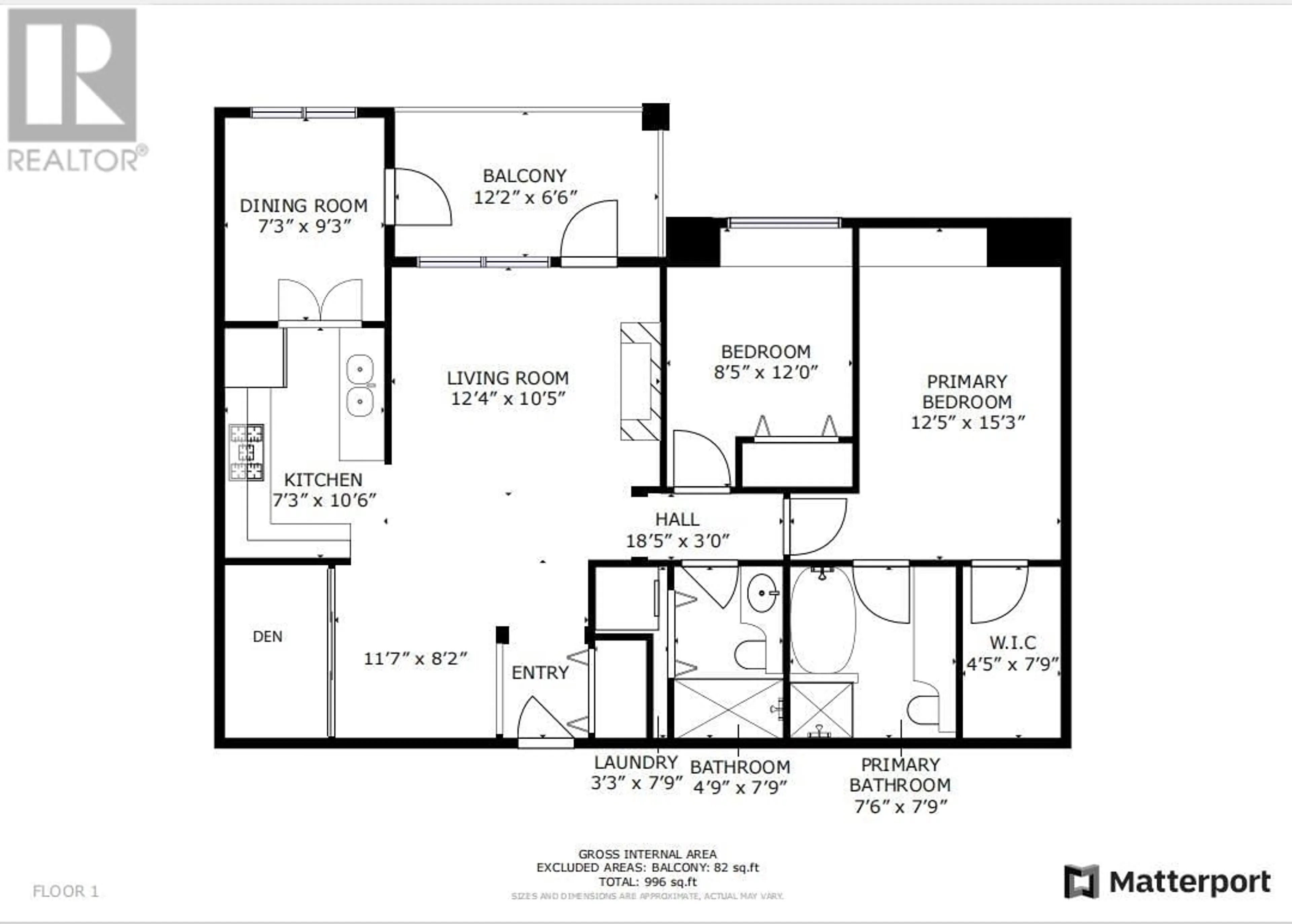 Floor plan for 224 - 2083 33RD AVENUE, Vancouver British Columbia V6M4M6