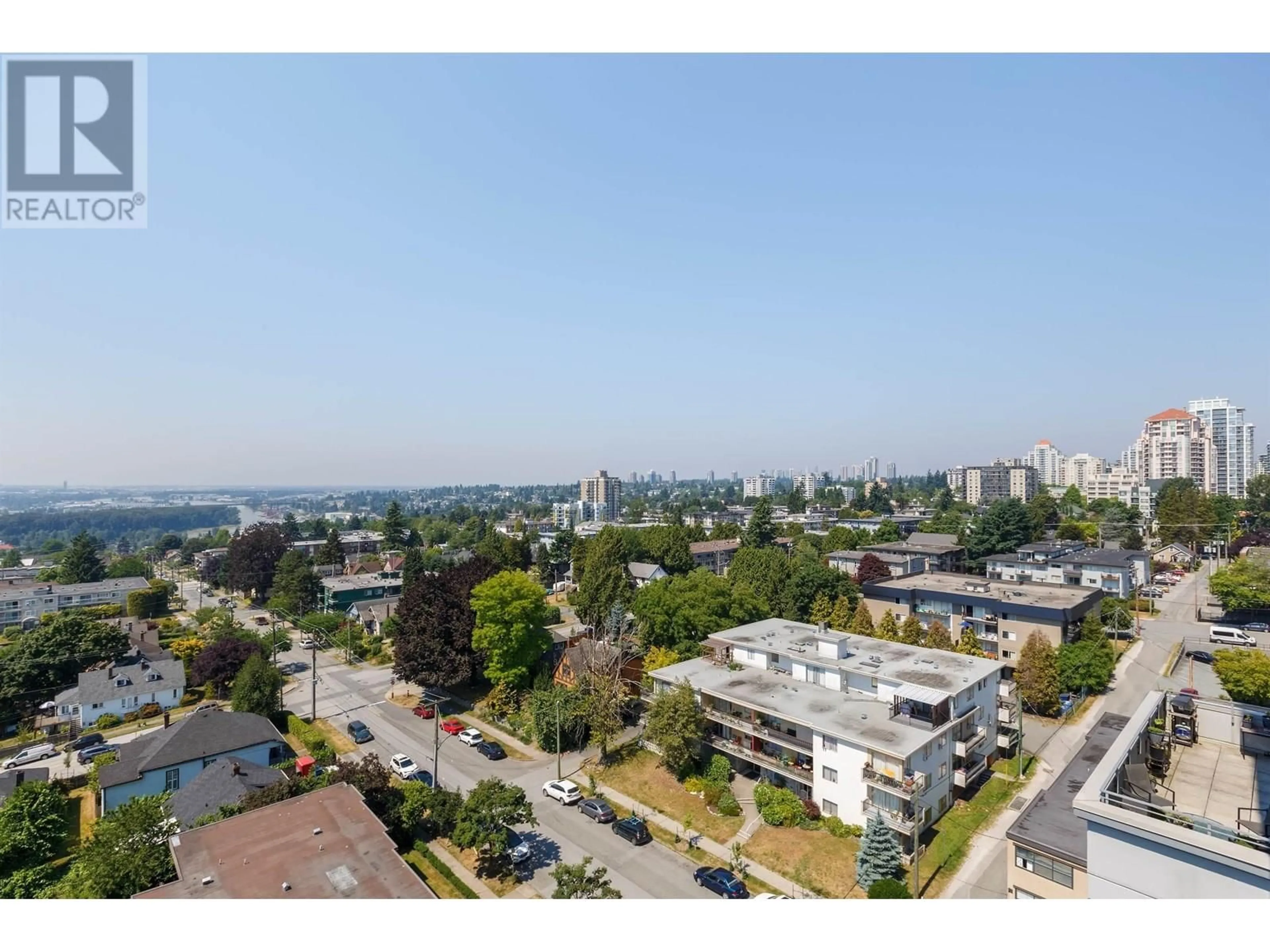 A pic from outside/outdoor area/front of a property/back of a property/a pic from drone, city buildings view from balcony for 1104 - 258 SIXTH STREET, New Westminster British Columbia V3L0G6