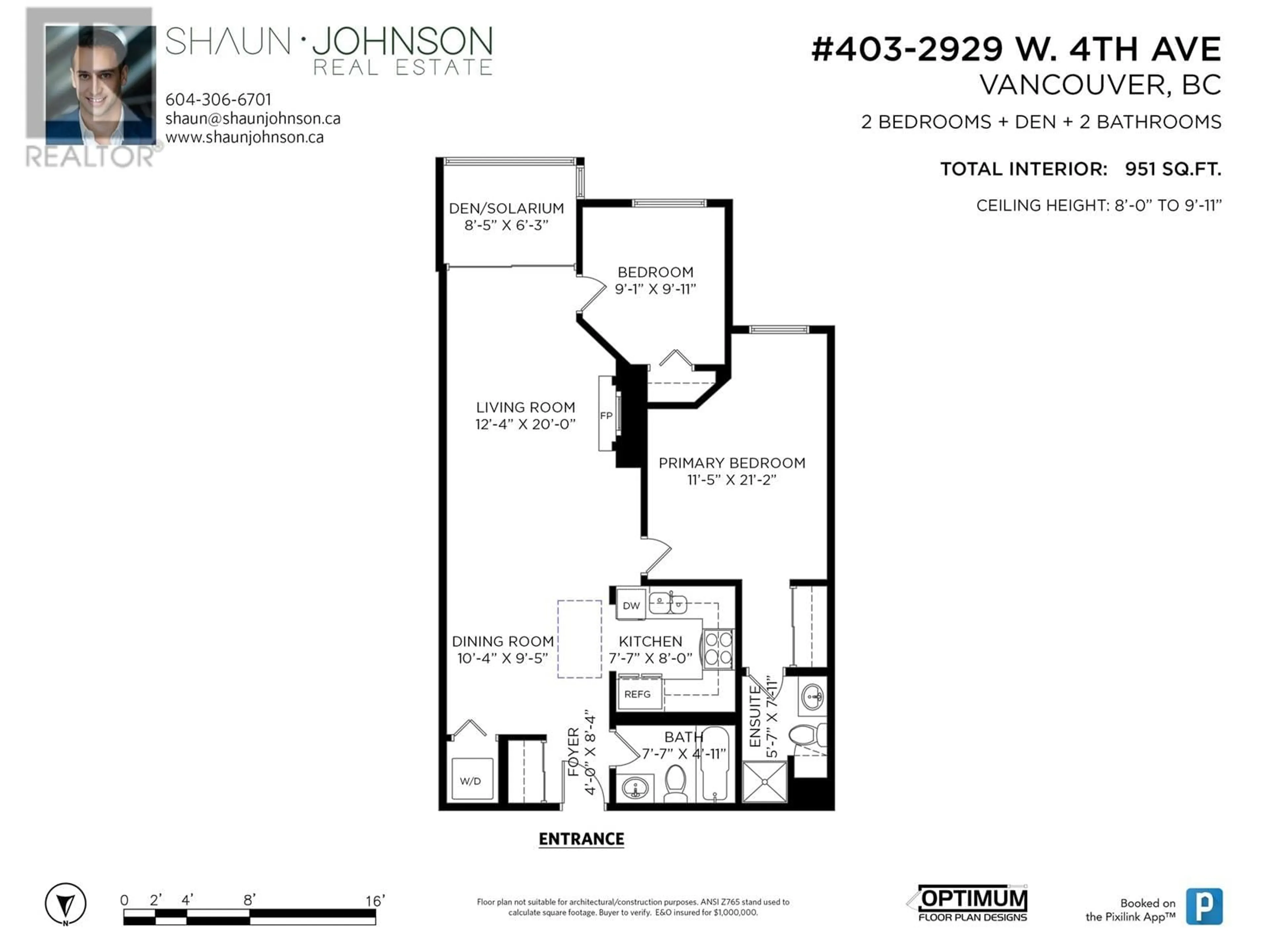 Floor plan for 403 - 2929 4TH AVENUE, Vancouver British Columbia V6K4T3