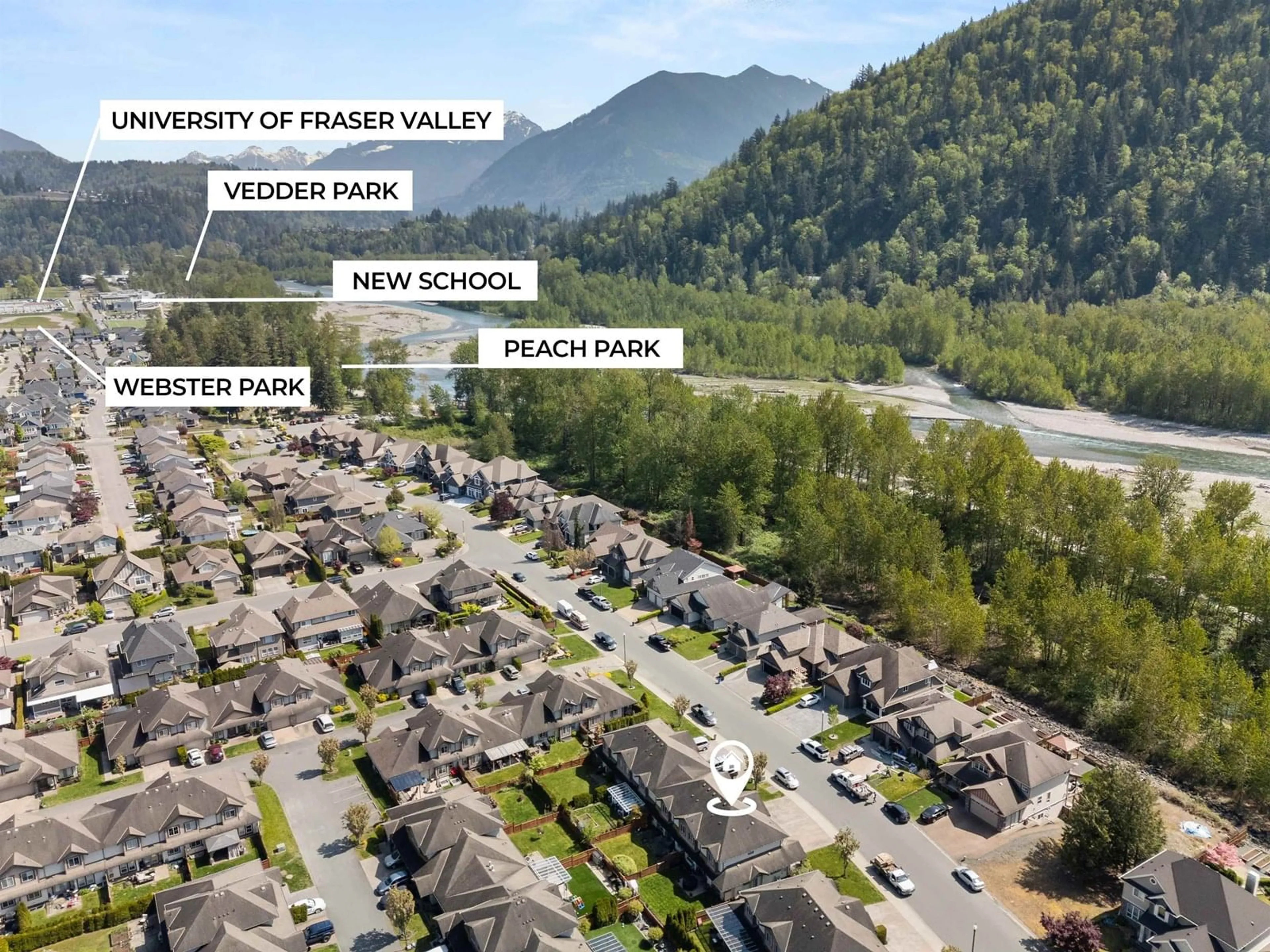 A pic from outside/outdoor area/front of a property/back of a property/a pic from drone, mountain view for 8 - 44523 MCLAREN DRIVE, Chilliwack British Columbia V2R0C2