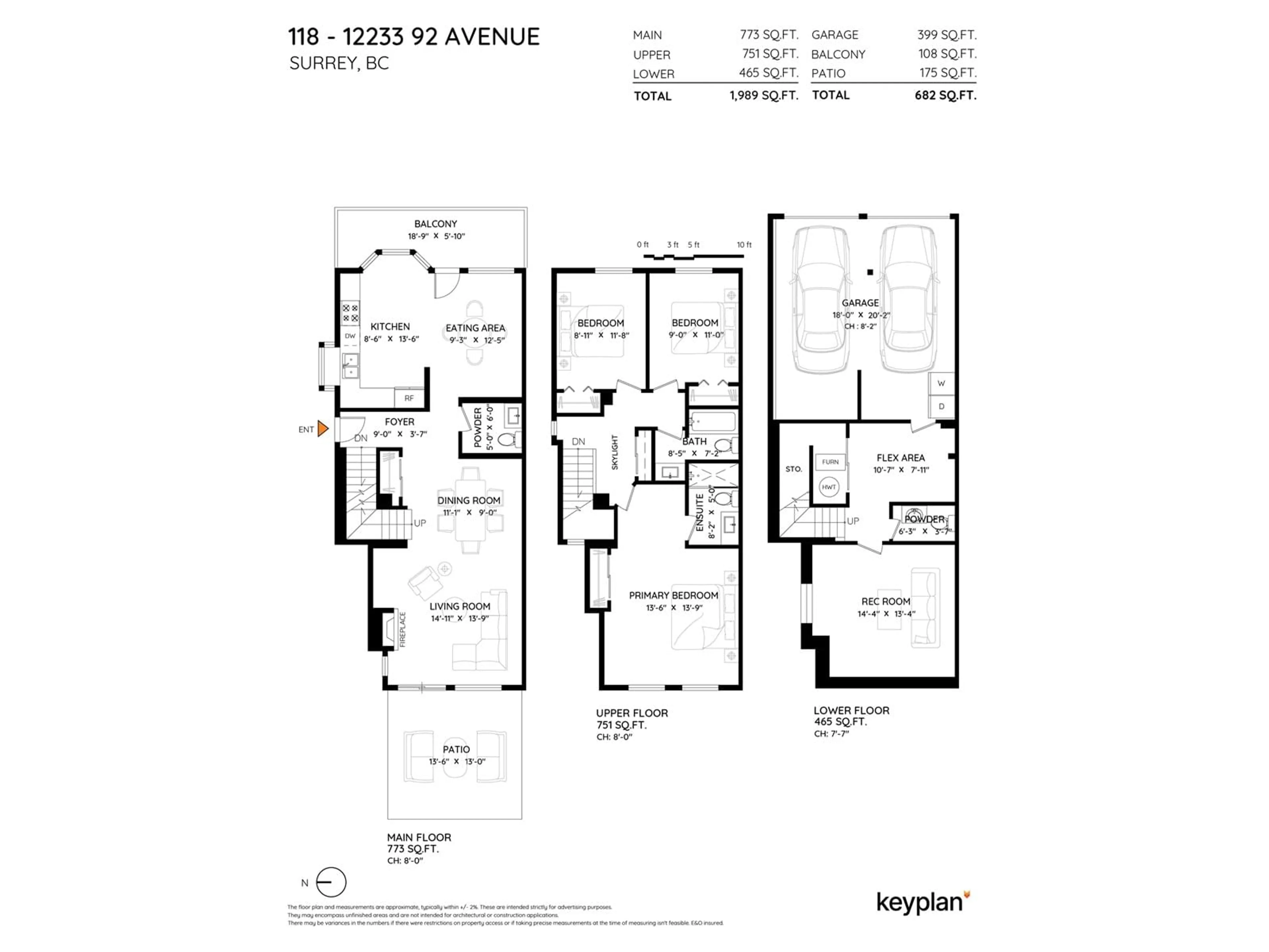 Floor plan for 118 - 12233 92, Surrey British Columbia V3V7S1