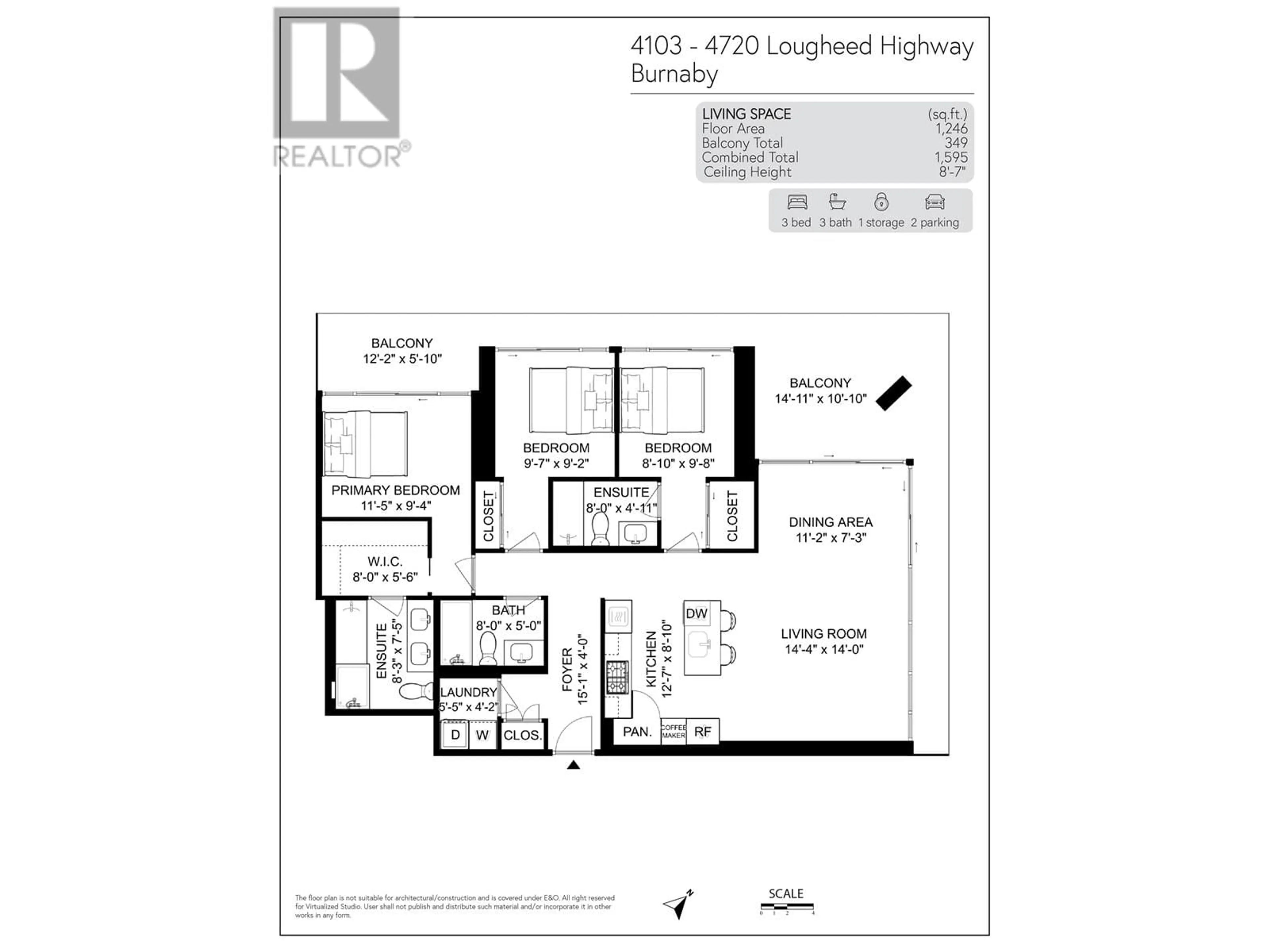 Floor plan for 4103 - 4720 LOUGHEED HIGHWAY, Burnaby British Columbia V5C0M8