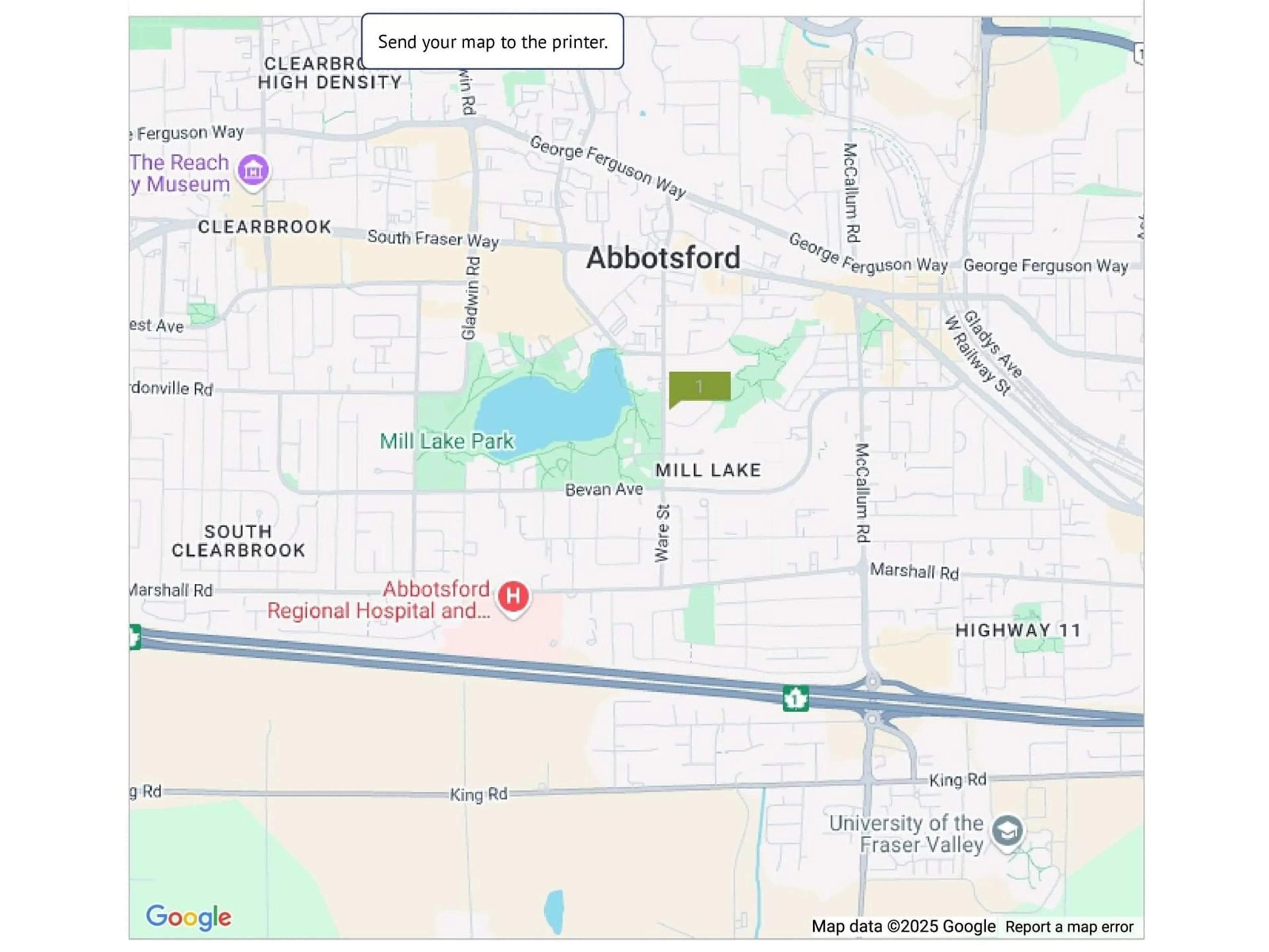 Picture of a map for 2370 WARE, Abbotsford British Columbia V2S3C8