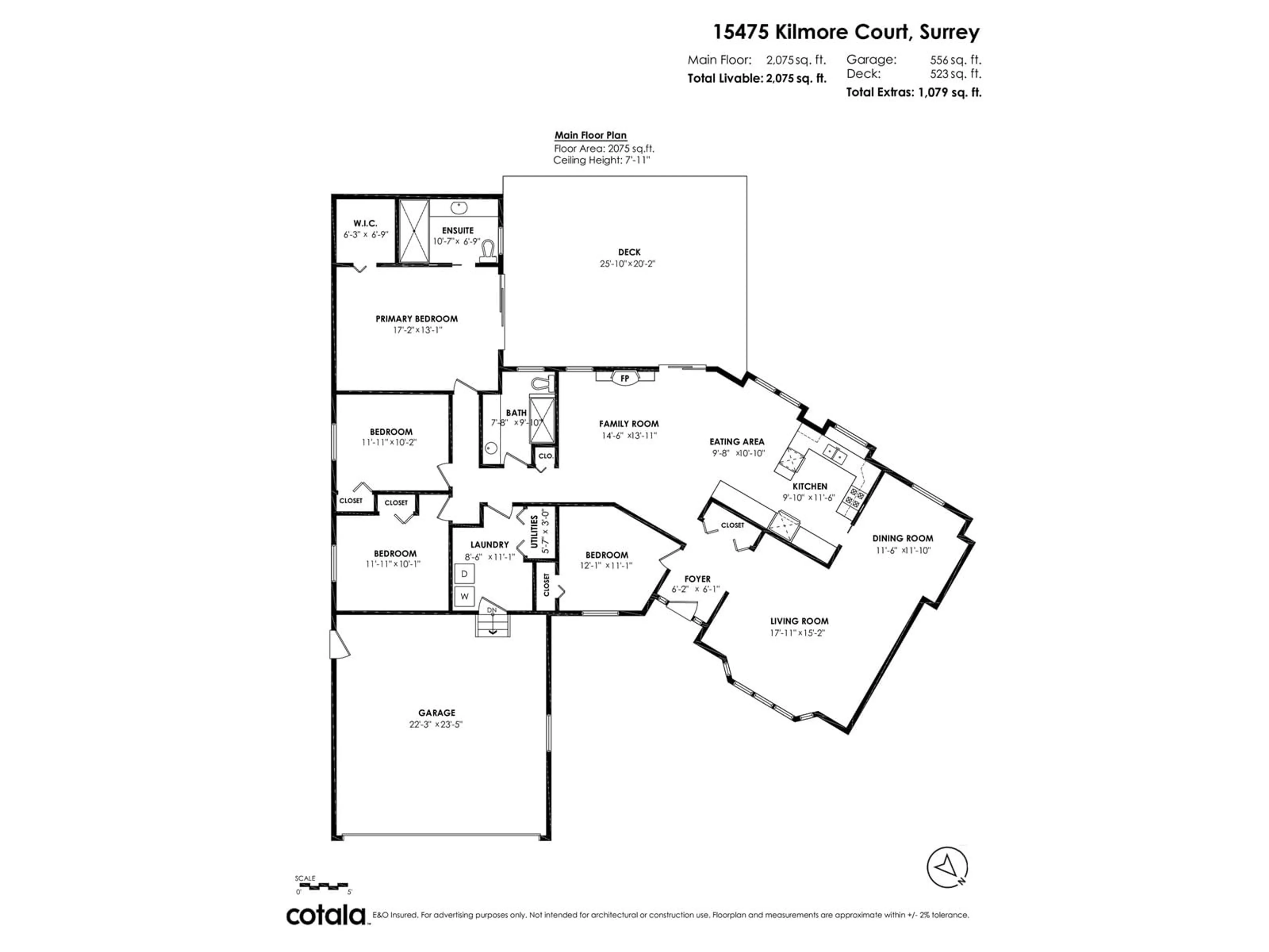 Floor plan for 15475 KILMORE, Surrey British Columbia V3S6N8