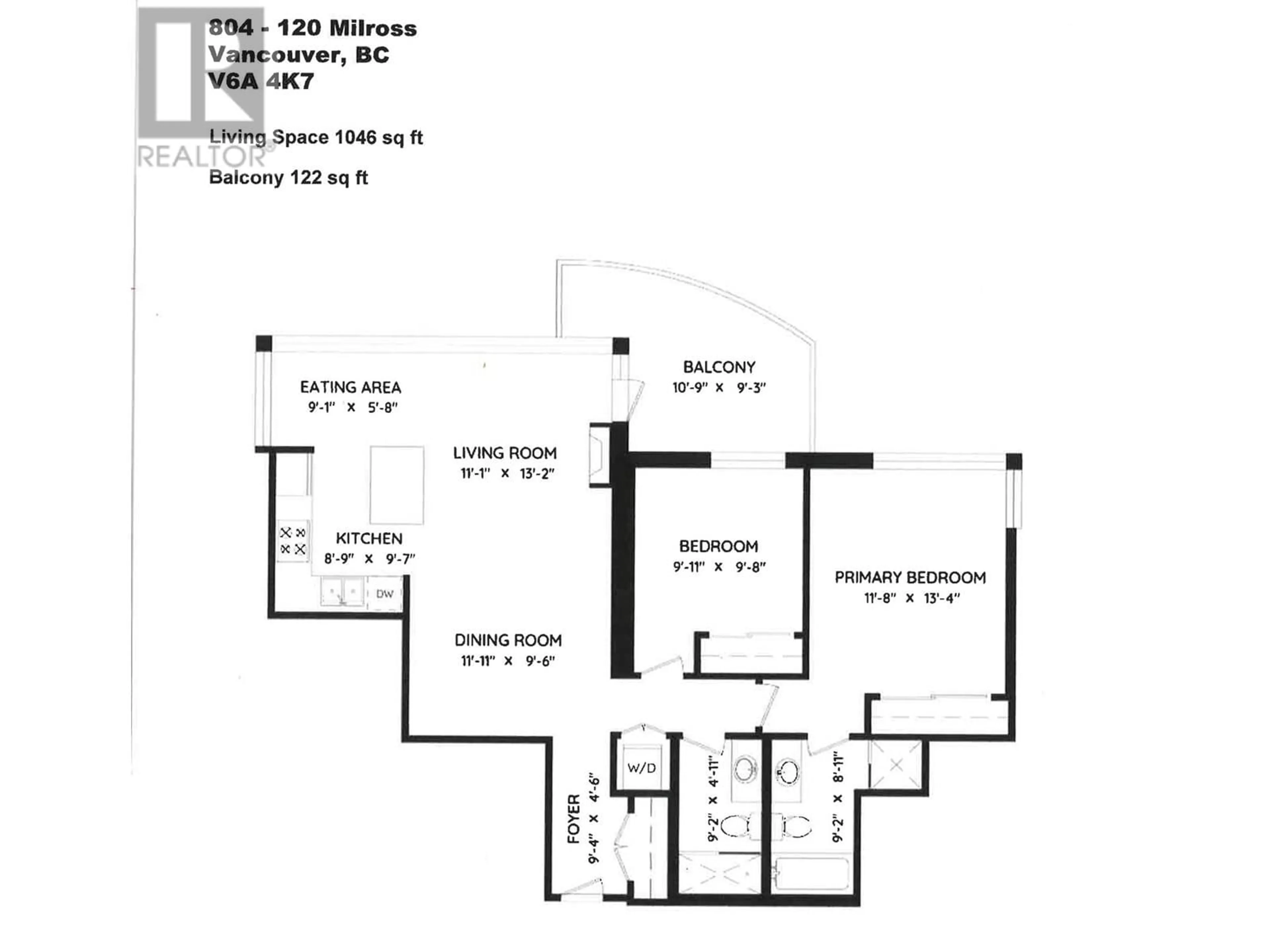 Floor plan for 804 - 120 MILROSS AVENUE, Vancouver British Columbia V6A4K7