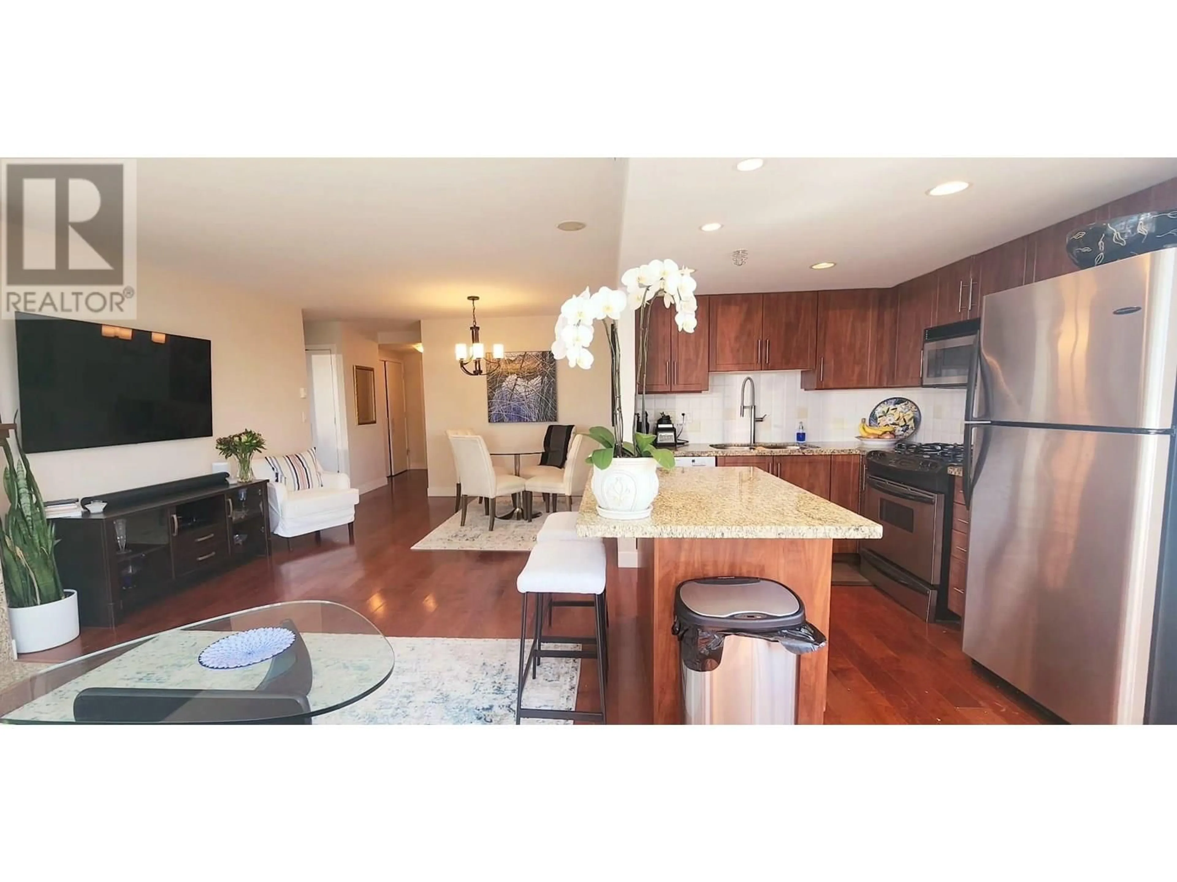 Open concept kitchen, wood/laminate floor for 804 - 120 MILROSS AVENUE, Vancouver British Columbia V6A4K7
