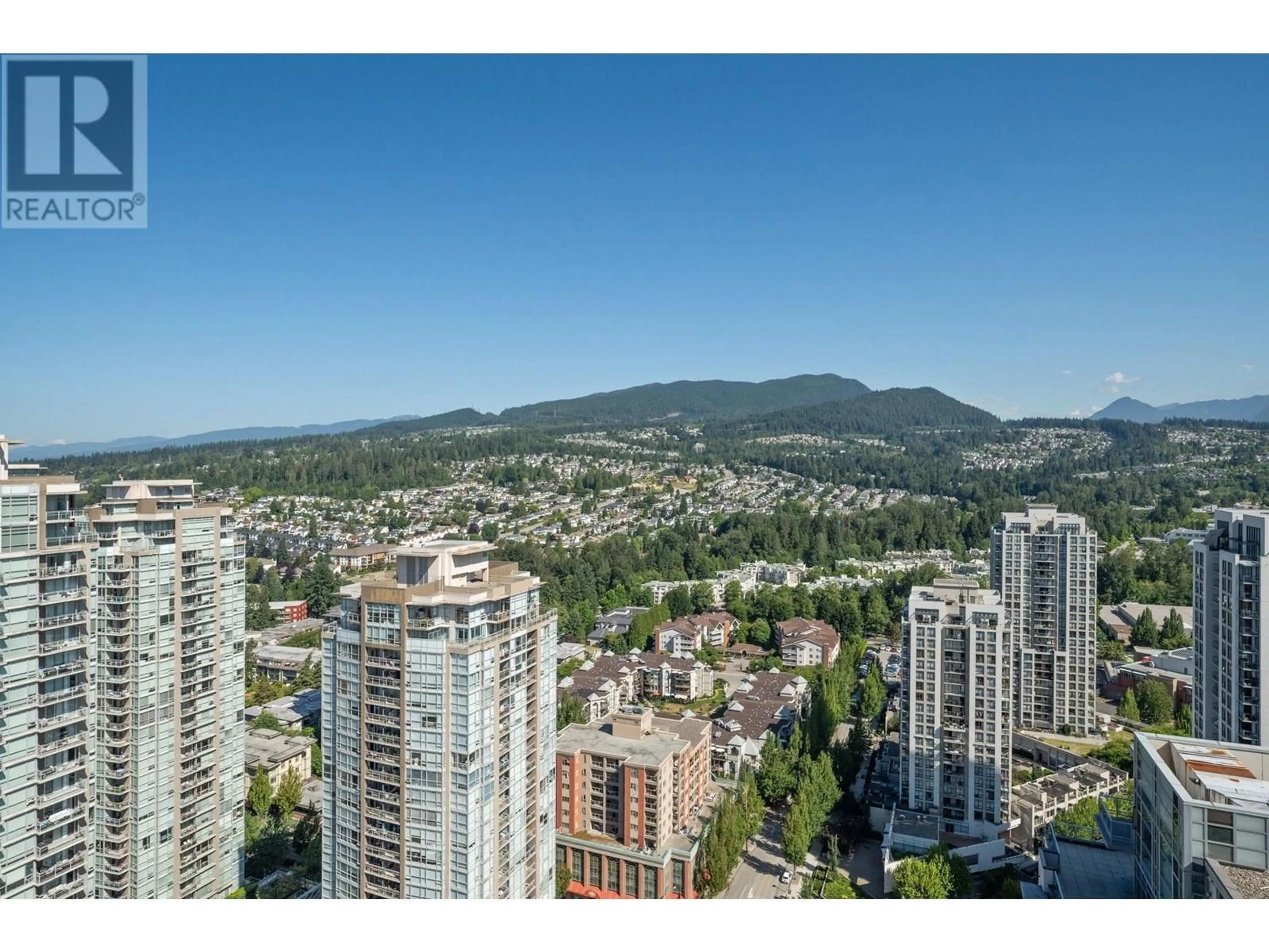 A pic from outside/outdoor area/front of a property/back of a property/a pic from drone, city buildings view from balcony for 3502 - 2980 ATLANTIC AVENUE, Coquitlam British Columbia V3B0G2