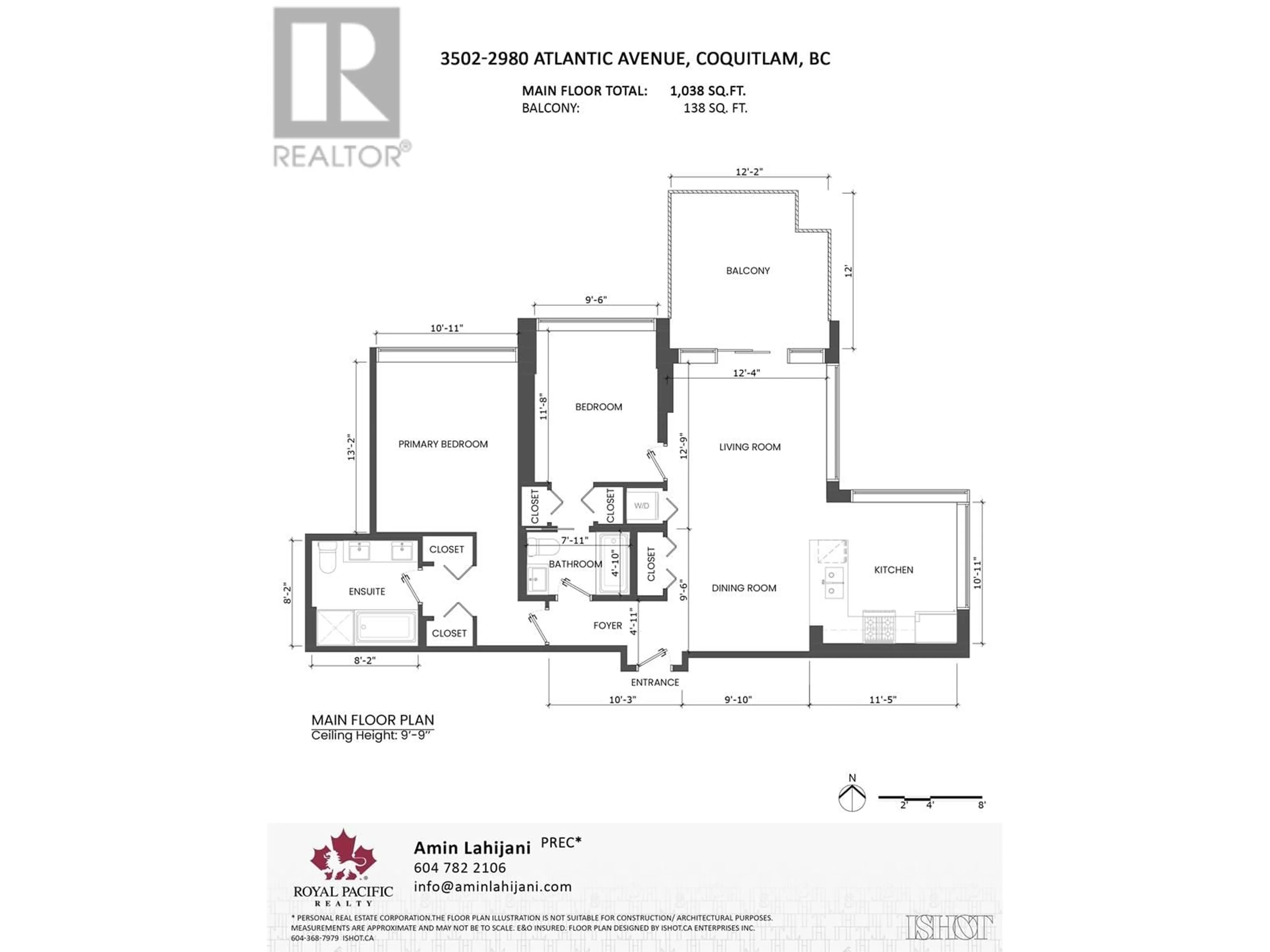 Floor plan for 3502 - 2980 ATLANTIC AVENUE, Coquitlam British Columbia V3B0G2