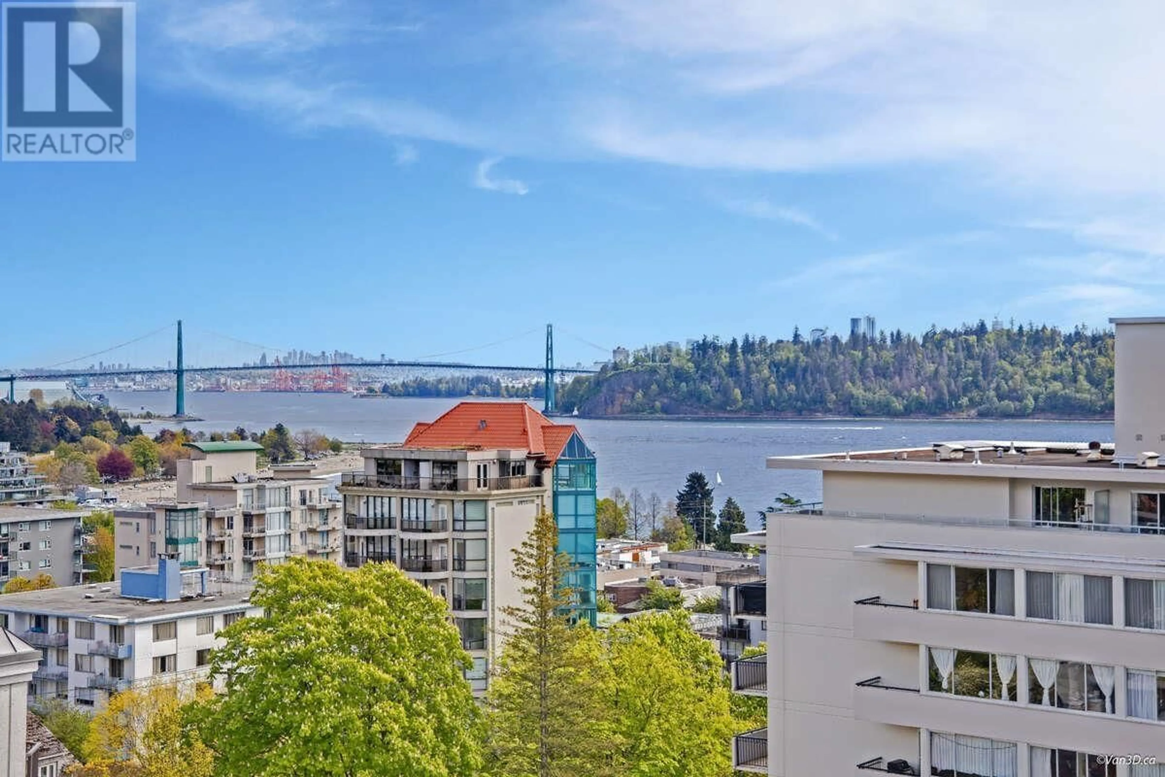 Balcony in the apartment, water/lake/river/ocean view for 903 - 1745 ESQUIMALT AVENUE, West Vancouver British Columbia V7V1R7