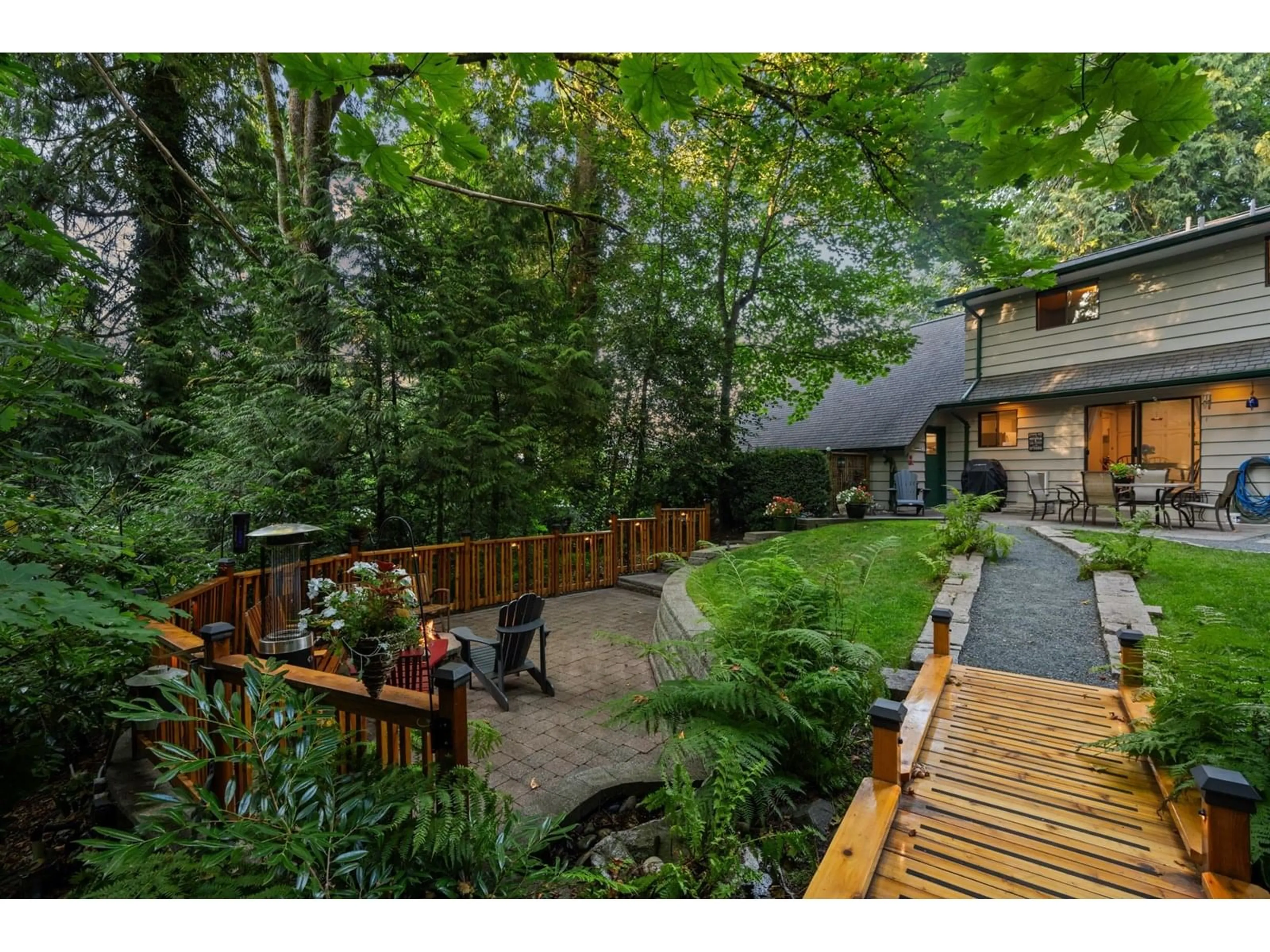 Patio, forest/trees view for 4961 202A, Langley British Columbia V3A1T6