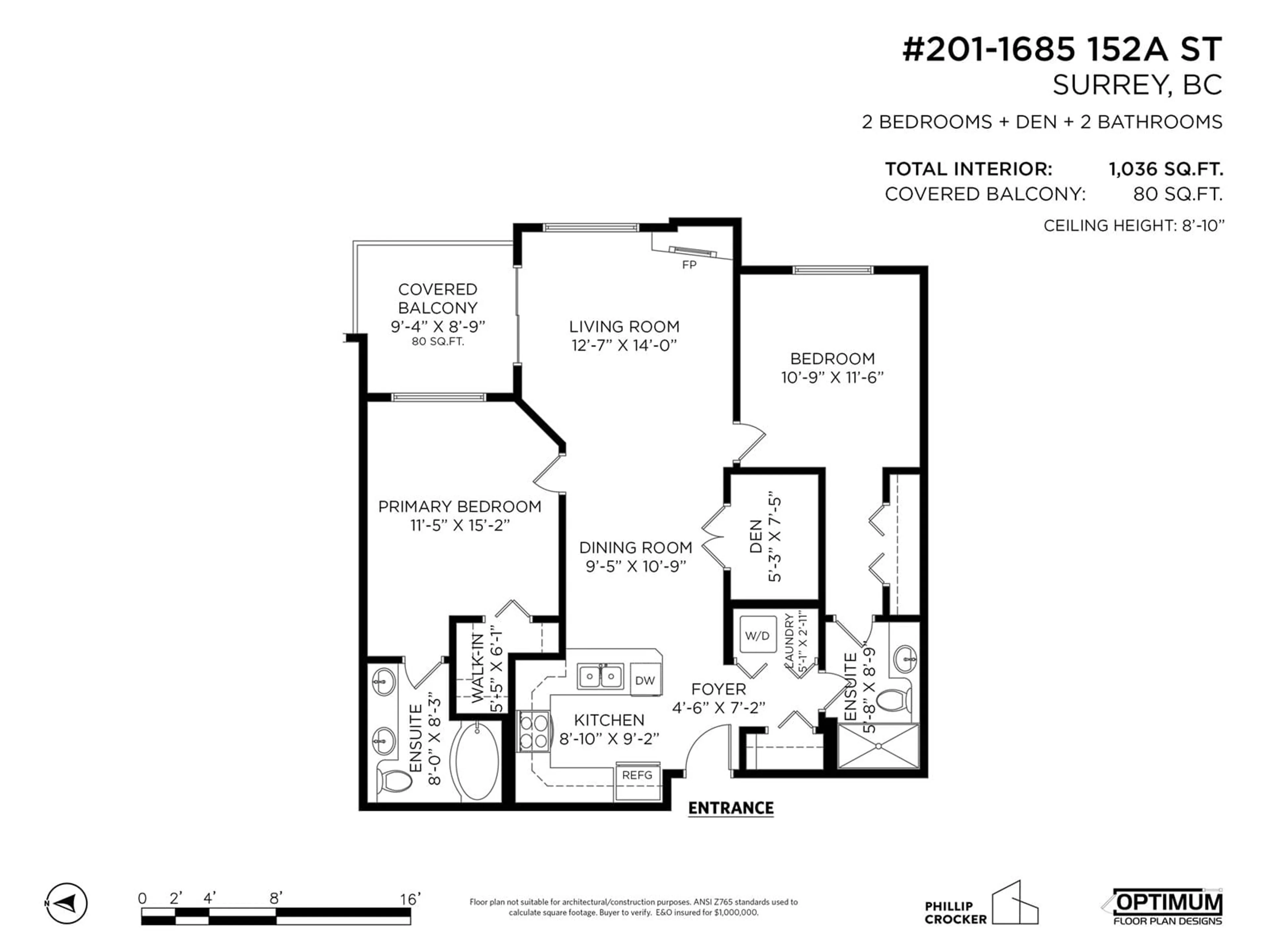 Floor plan for 201 - 1685 152A, Surrey British Columbia V4A9Y1